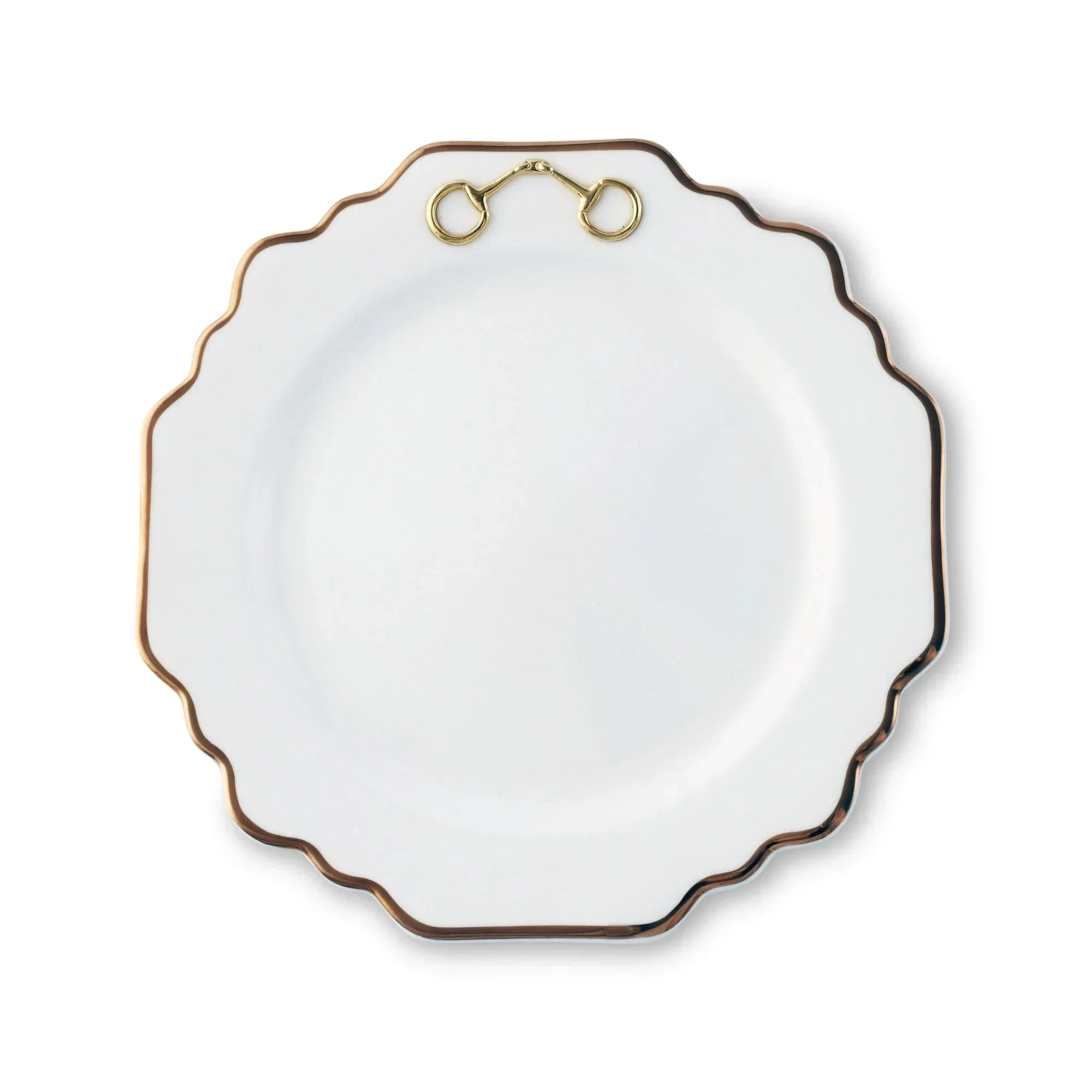 Gold Bit Bone China Scallop Salad Plate Gold Rim - The Mayfair Hall