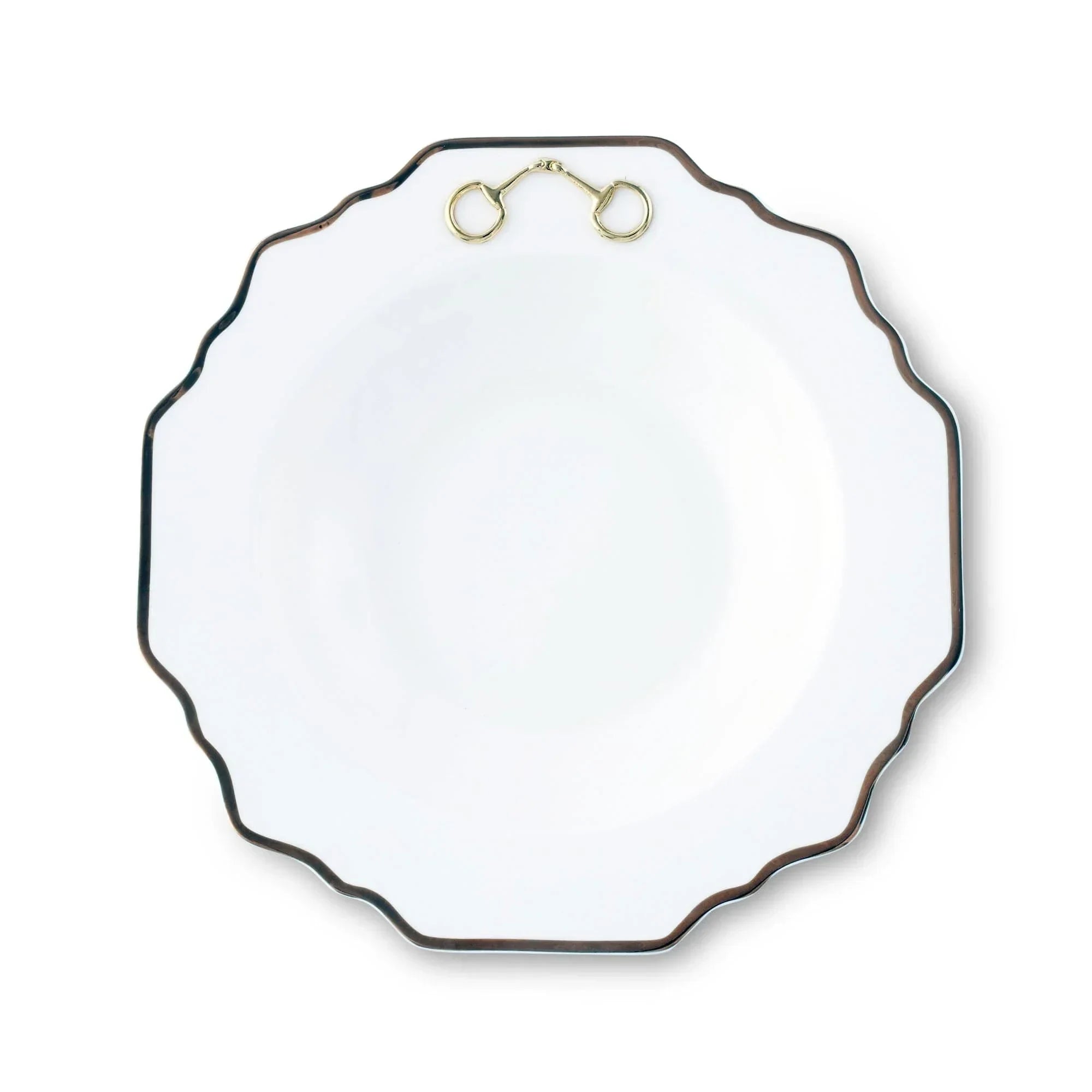 Gold Bit Bone China Scallop Soup Plate Gold Rim - The Mayfair Hall