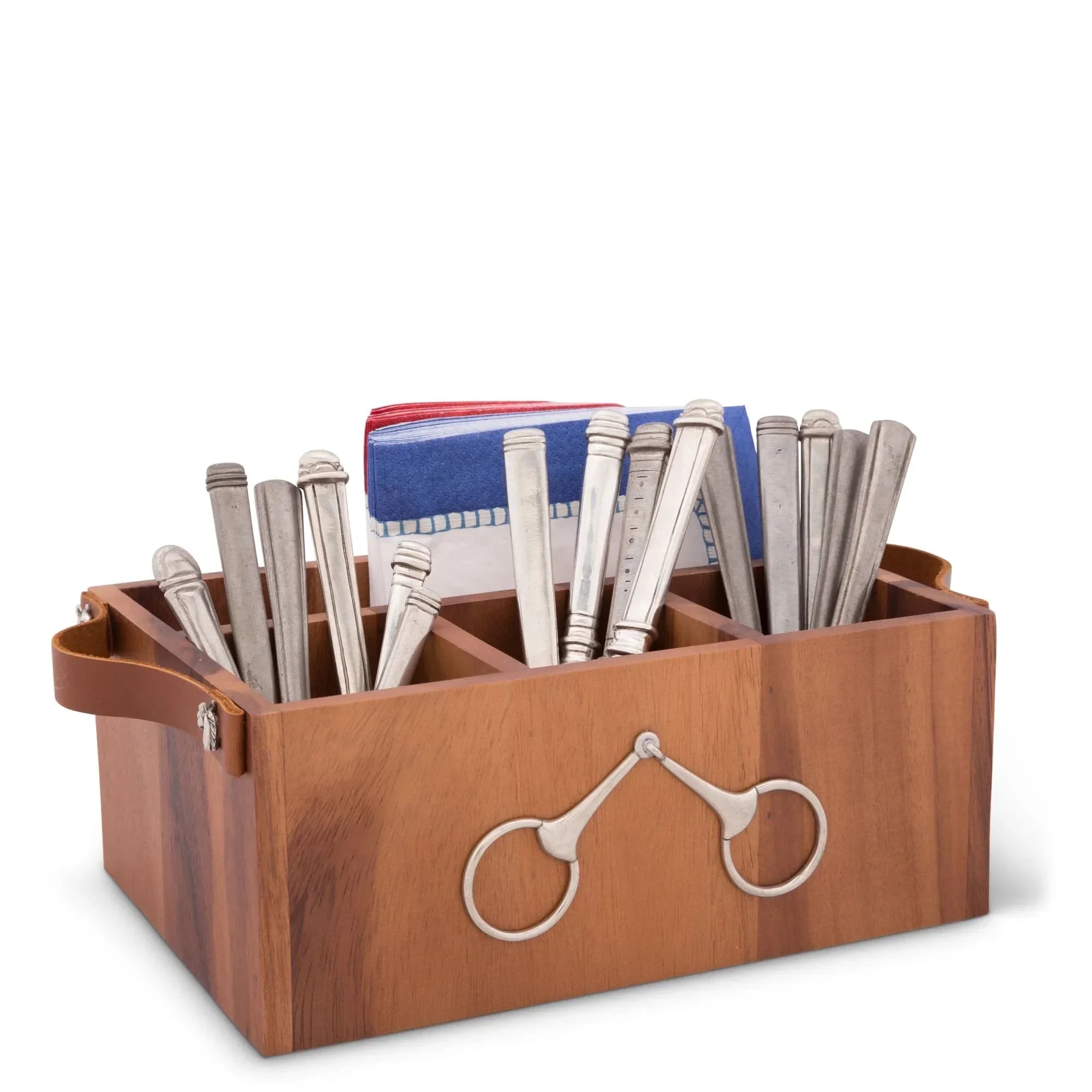 Horse Bits Leather Handles Flatware Caddy - The Mayfair Hall