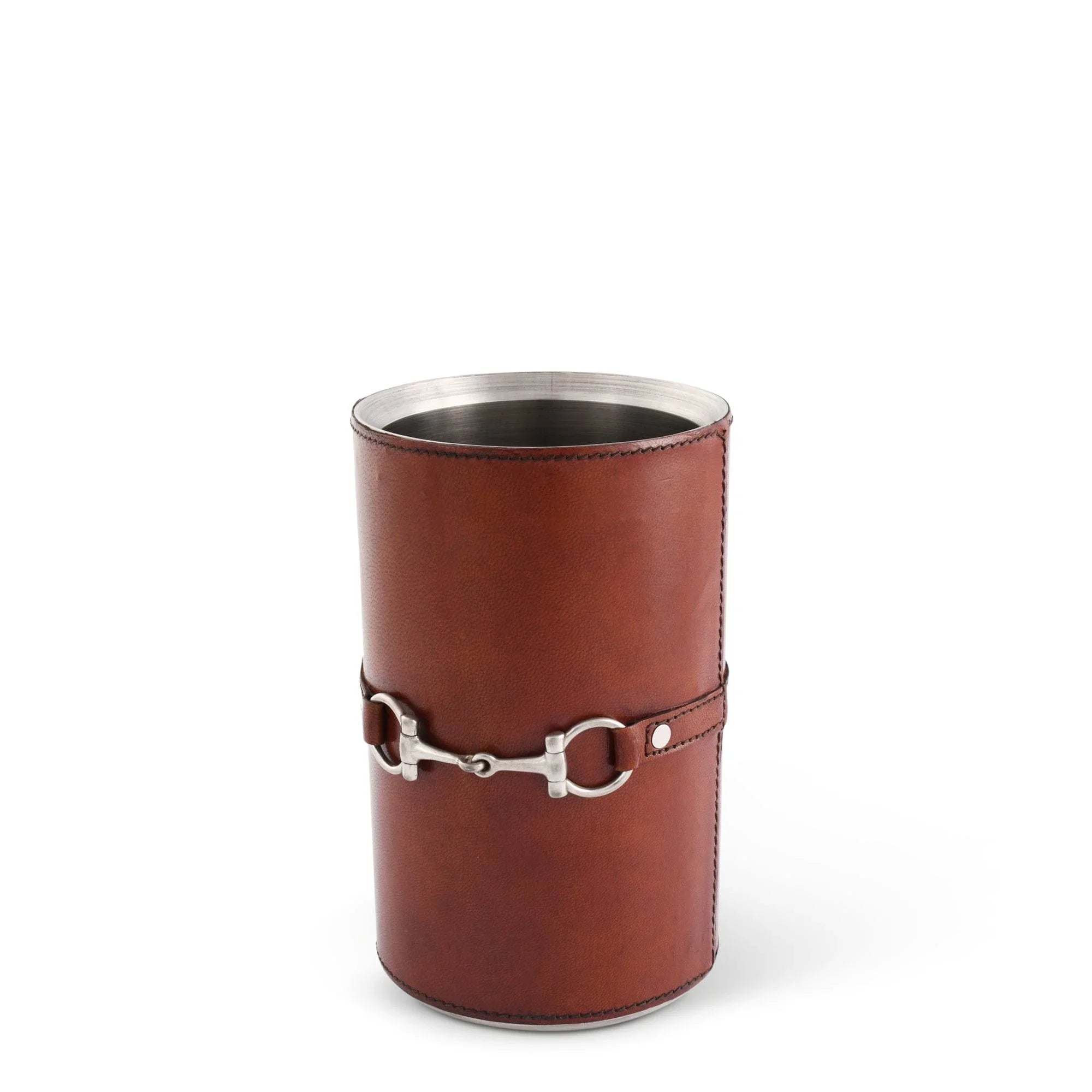Premium Genuine Leather Bit Wine Bottle Chiller - Stainless Lined - The Mayfair Hall