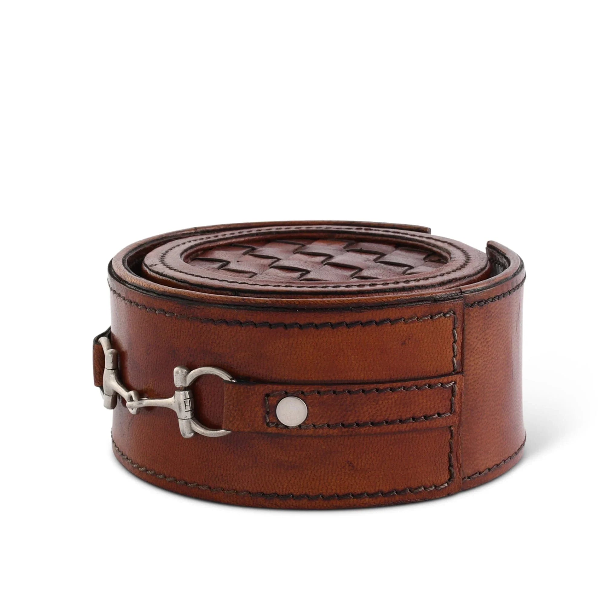Premium Genuine Leather Coaster Set Bit - Set of 6 - The Mayfair Hall