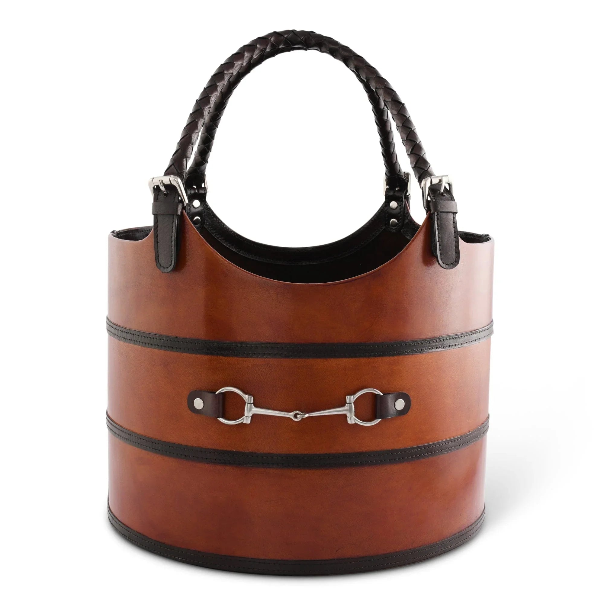 Premium Genuine Leather Equestrian Bit Magazine Basket – Stylish Home and Office Organizer - The Mayfair Hall