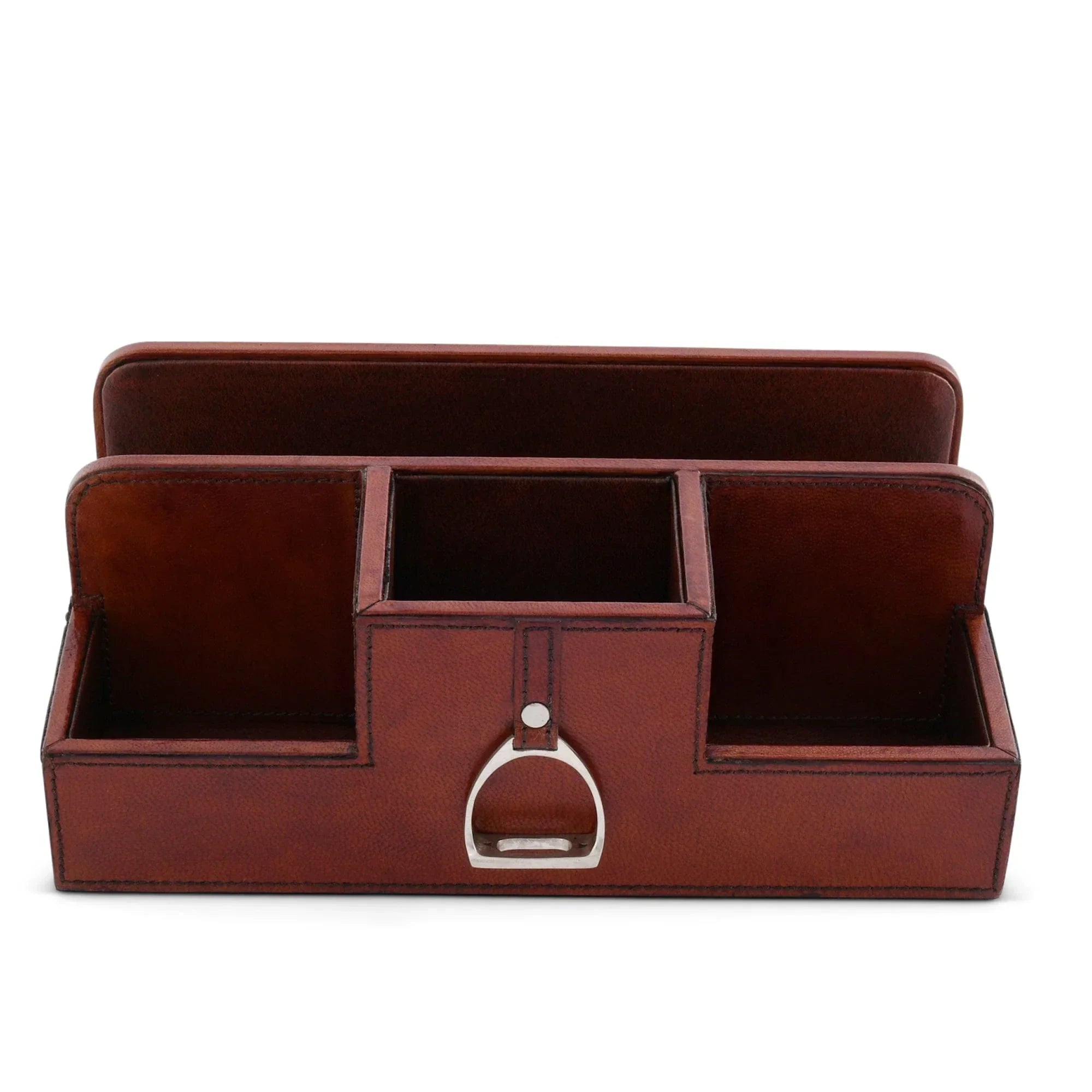 Premium Genuine Leather Stirrup Desk Organizer for Office - The Mayfair Hall