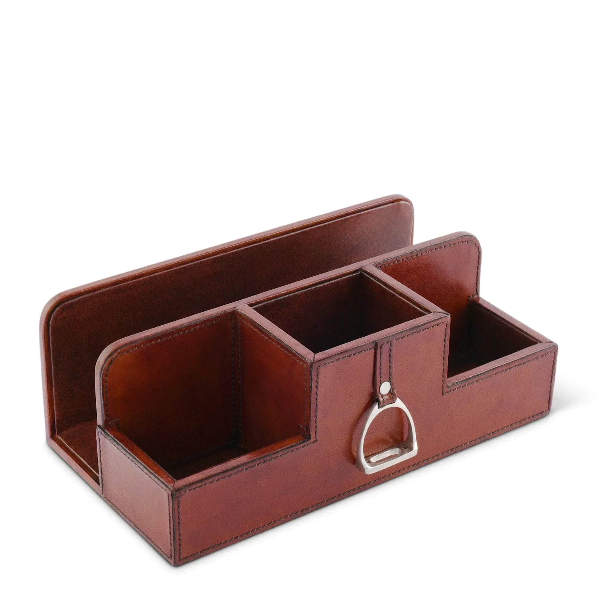 Premium Genuine Leather Stirrup Desk Organizer for Office - The Mayfair Hall