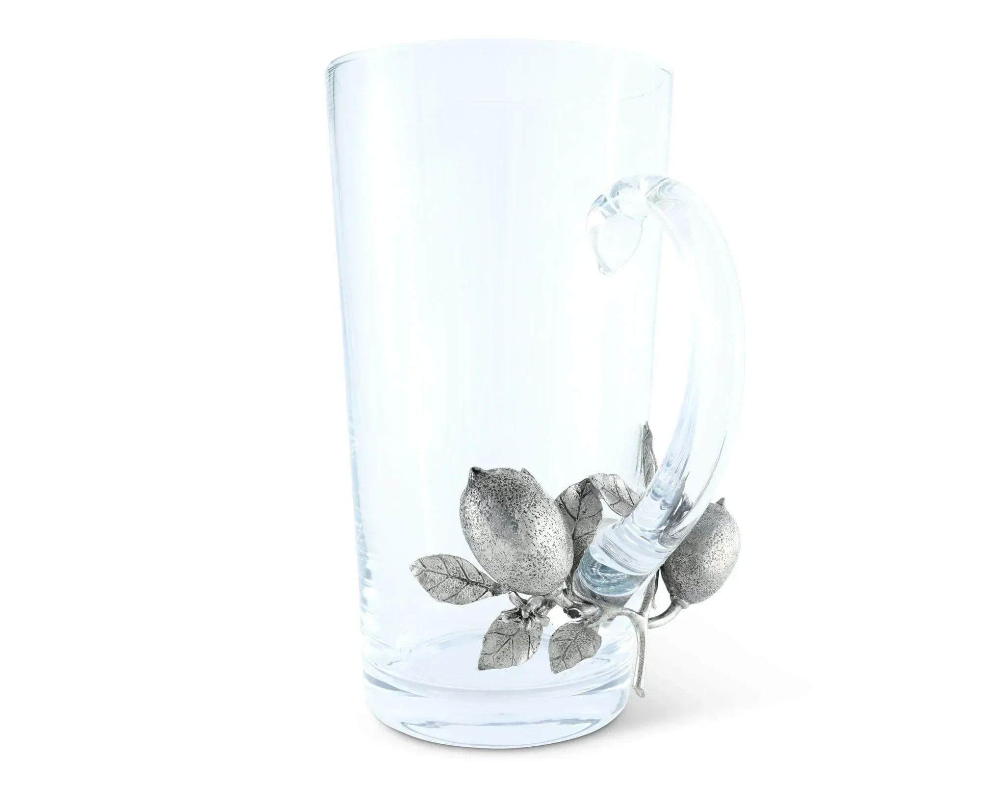 Glass Pitcher Pewter Lemon Bouquet Handle - The Mayfair Hall