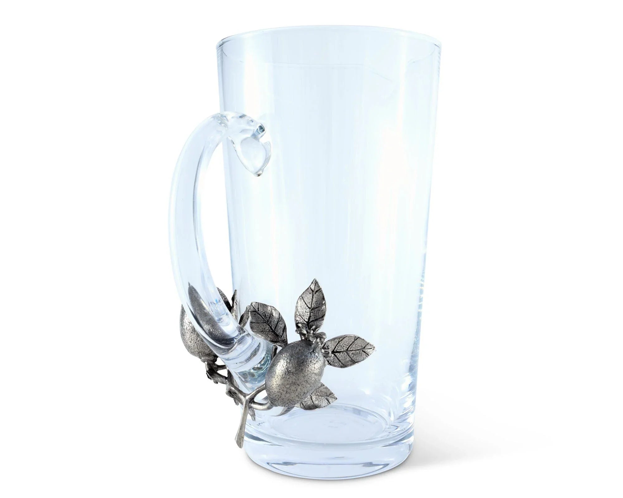 Glass Pitcher Pewter Lemon Bouquet Handle - The Mayfair Hall