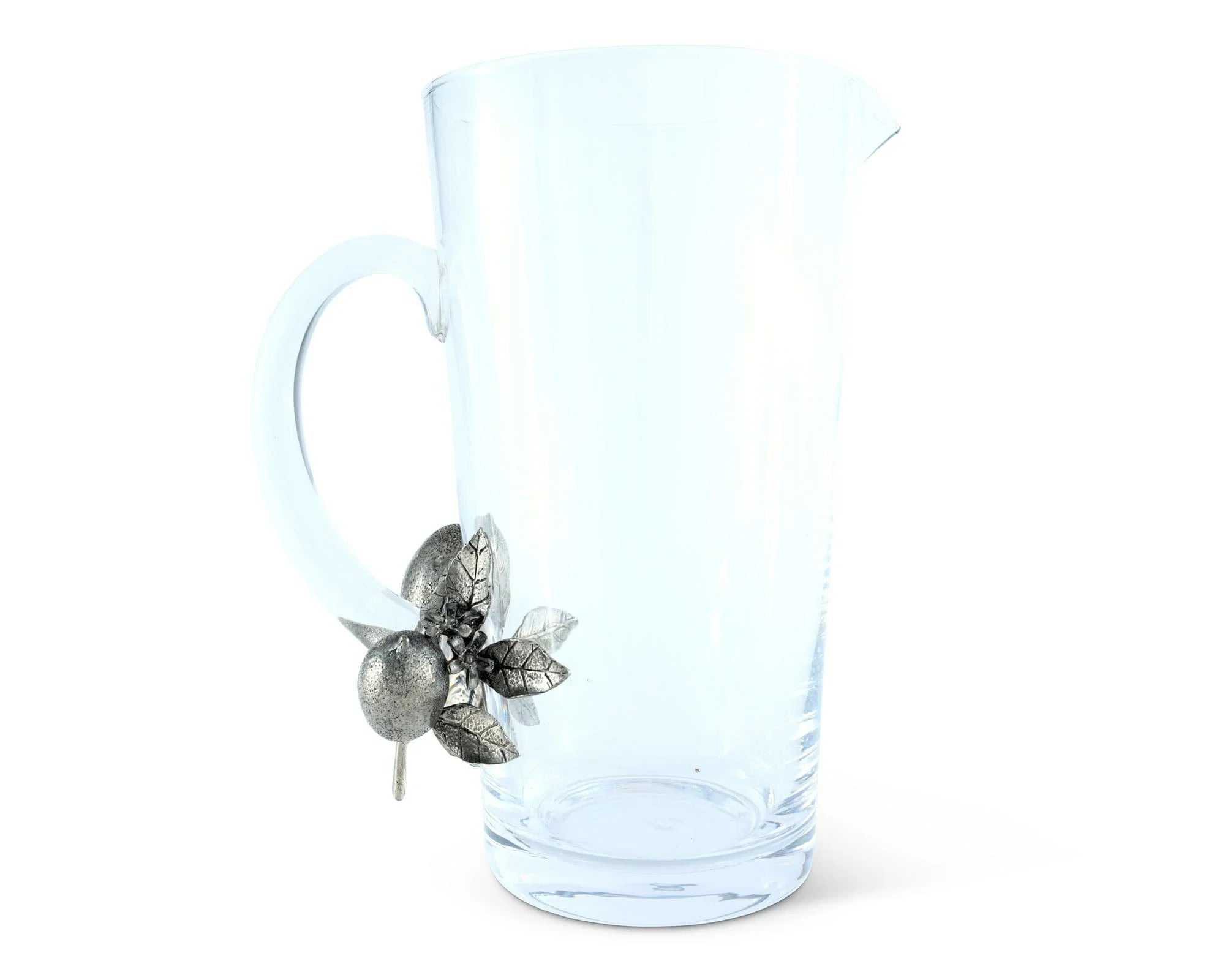 Glass Pitcher Pewter Lemon Bouquet Handle - The Mayfair Hall