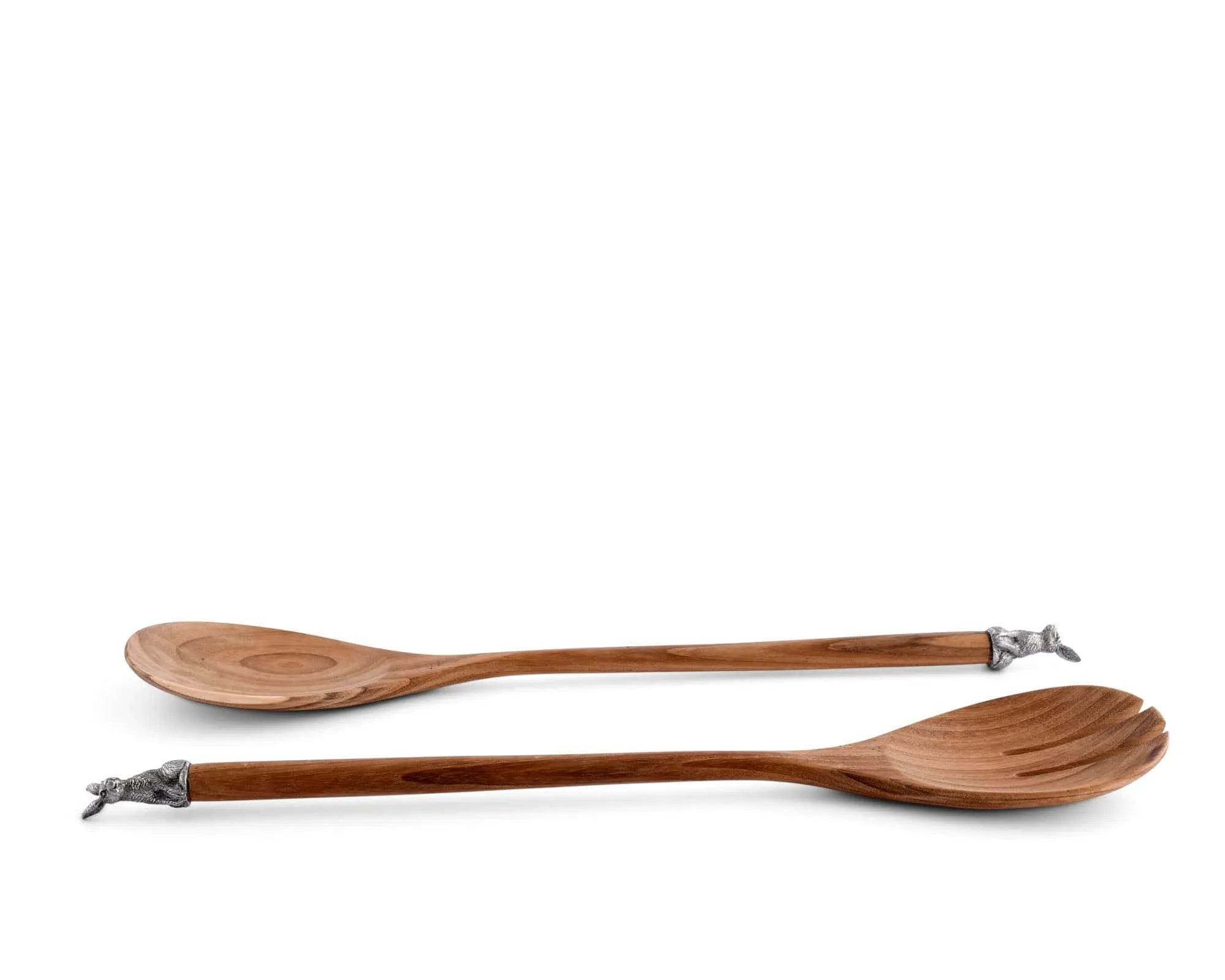 Teak Salad Servings with Pewter Bunny End - The Mayfair Hall