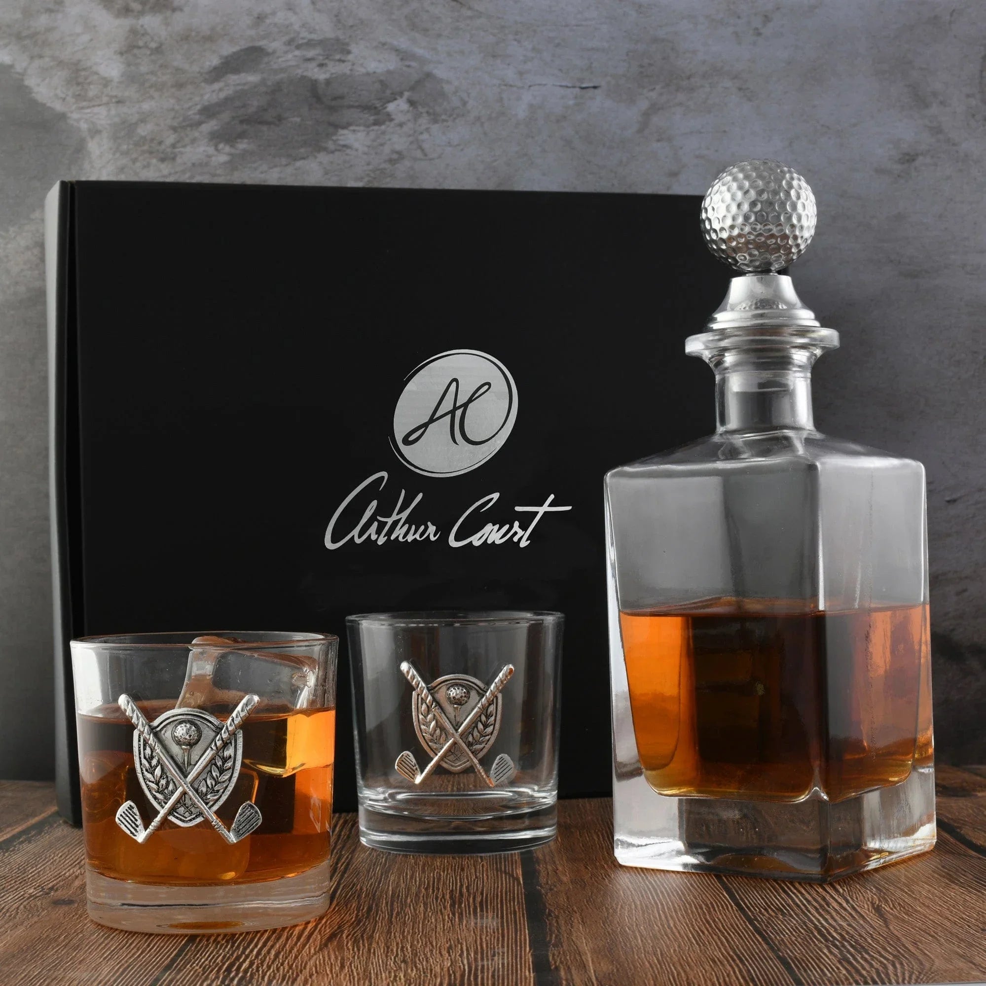 Golf Decanter Set with Pair Glasses - The Mayfair Hall