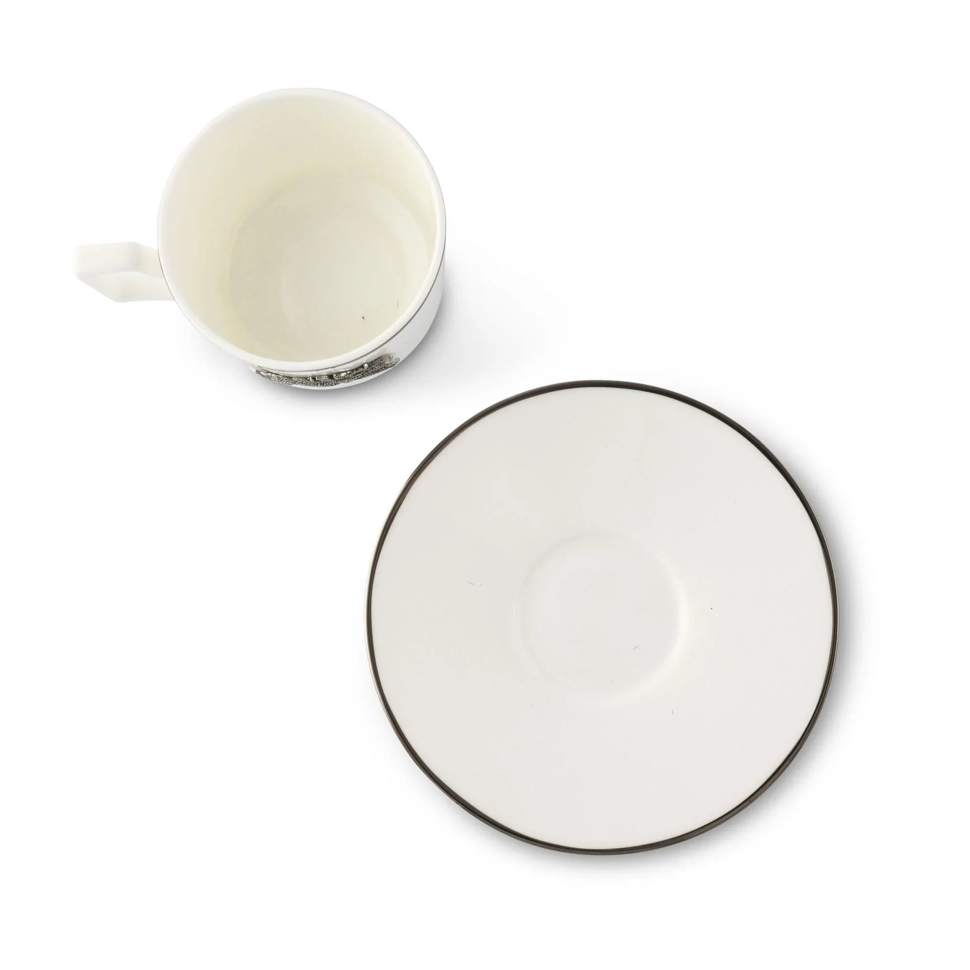Running Elk Cup and Saucer Bone China Platinum Rim - The Mayfair Hall