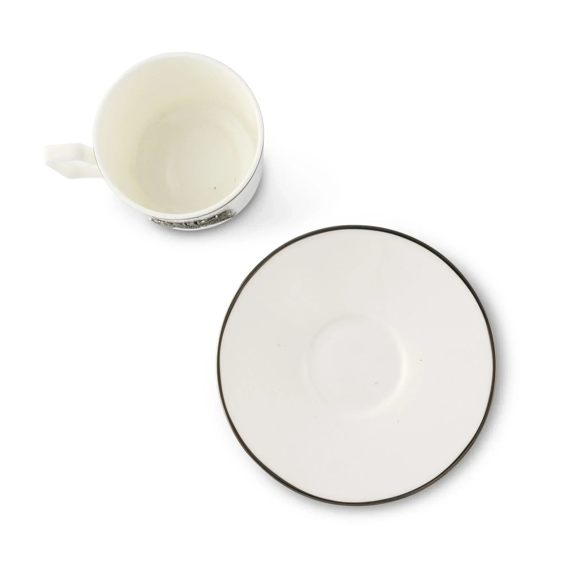Running Elk Cup and Saucer Bone China Platinum Rim - The Mayfair Hall