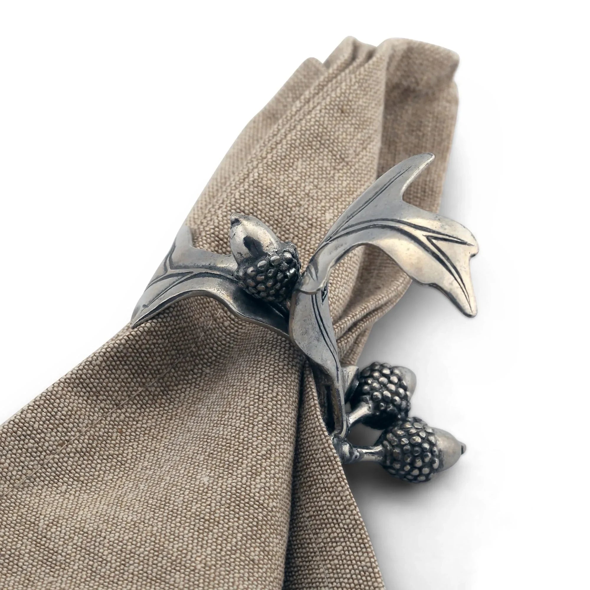 Pewter Acorn & Oak Leaf Napkin Ring - The Mayfair Hall
