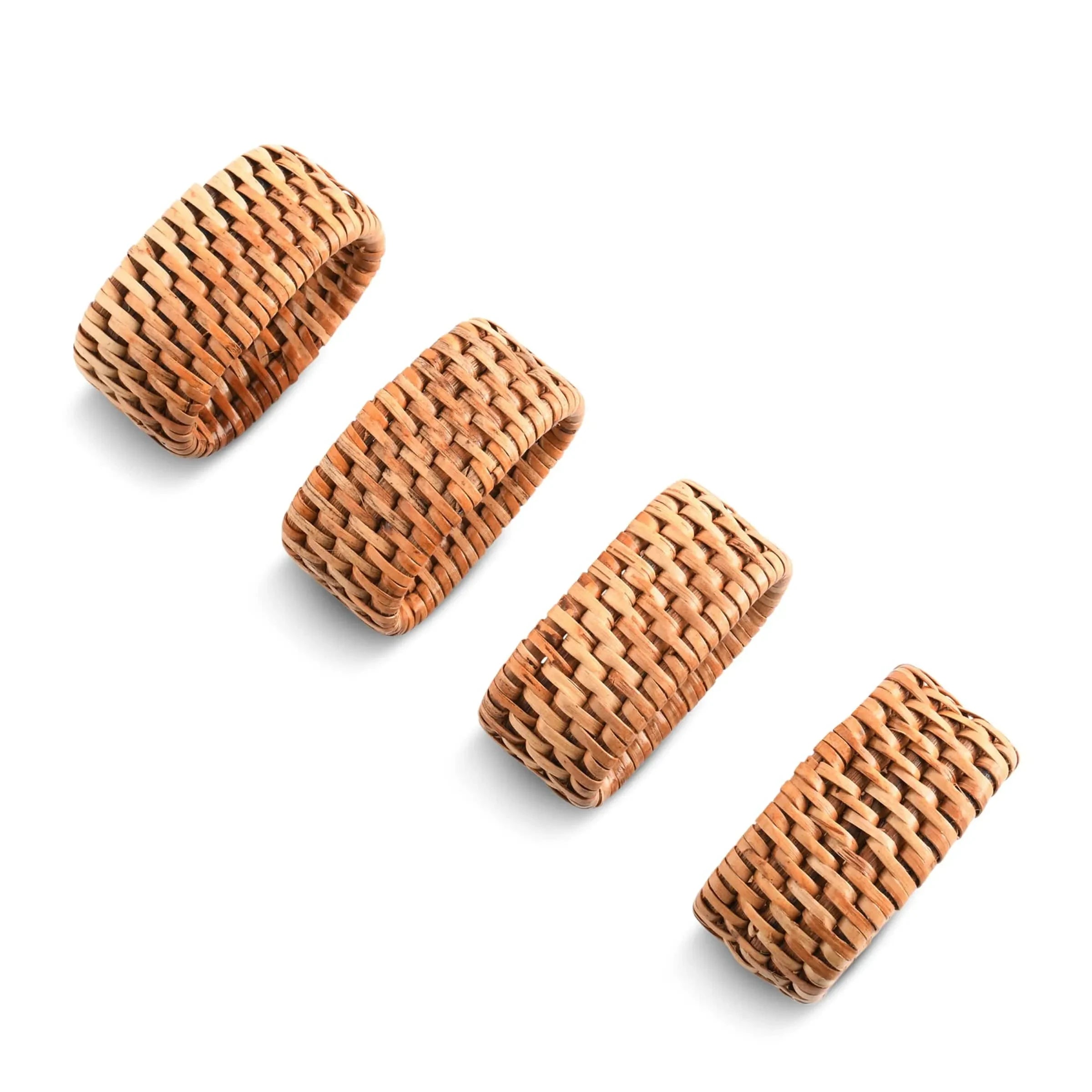 Hand Woven Rattan Napkin Ring - Set of 4 - The Mayfair Hall