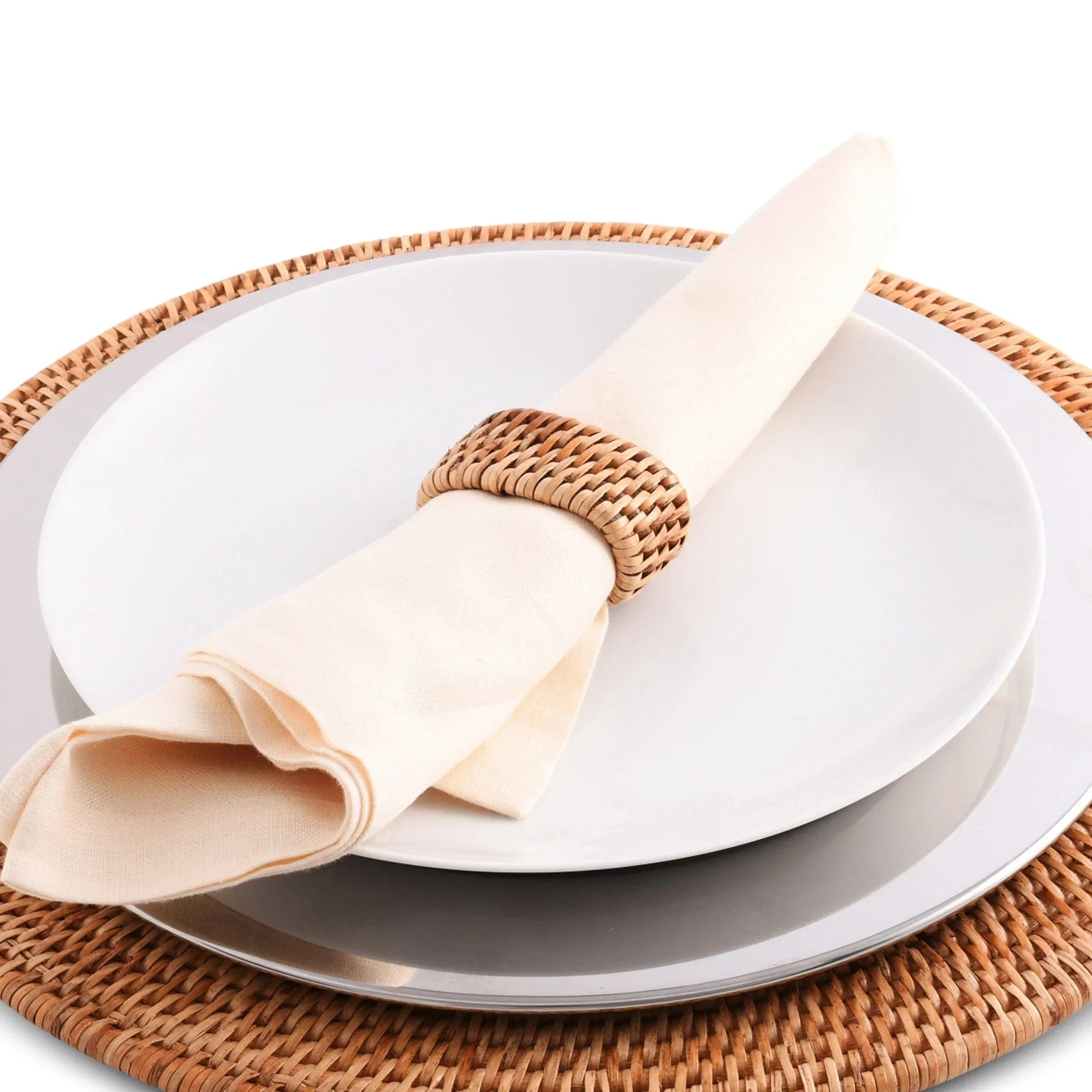 Hand Woven Rattan Napkin Ring - Set of 4 - The Mayfair Hall