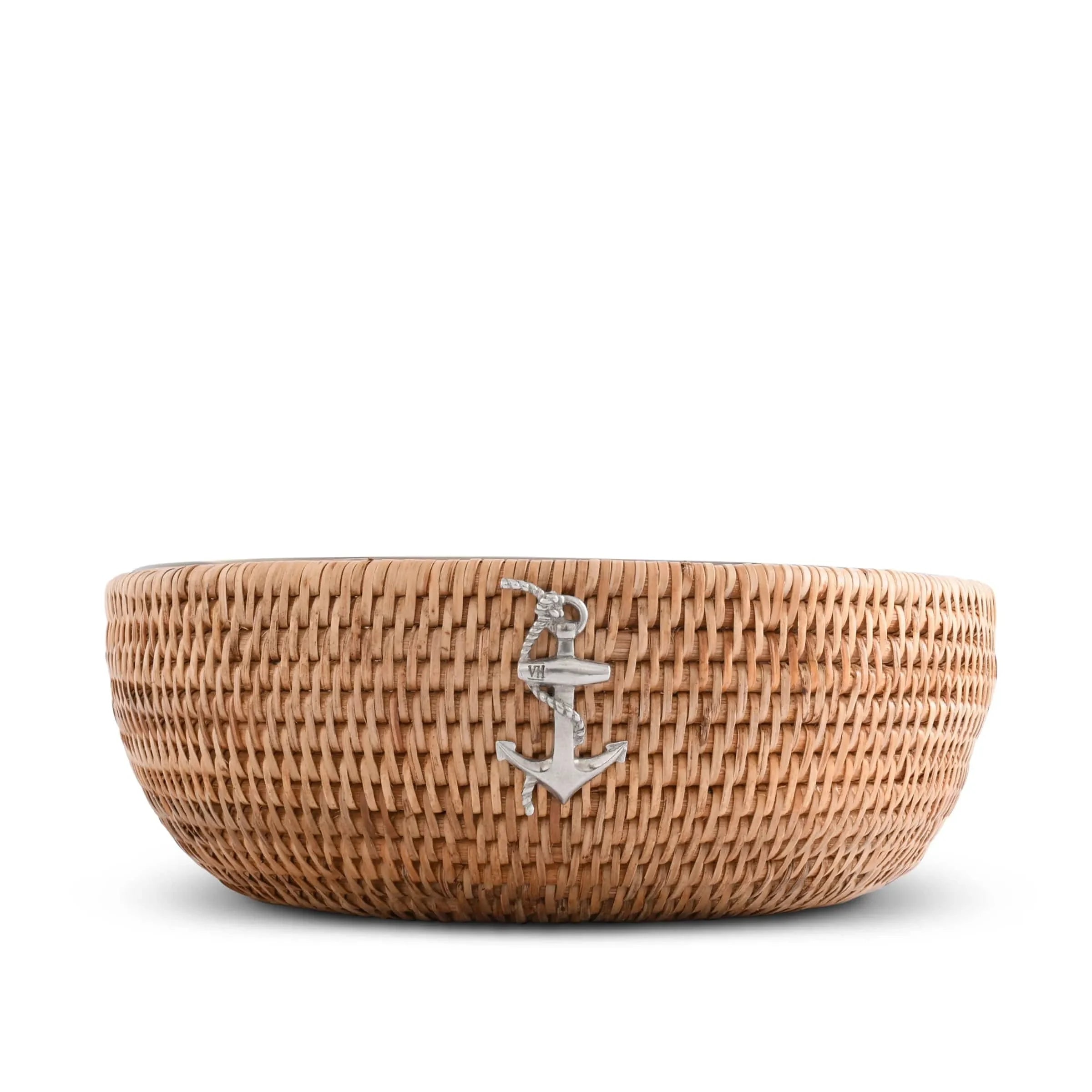 Anchor Hand Woven Wicker Natural Rattan Serving Bowl - The Mayfair Hall