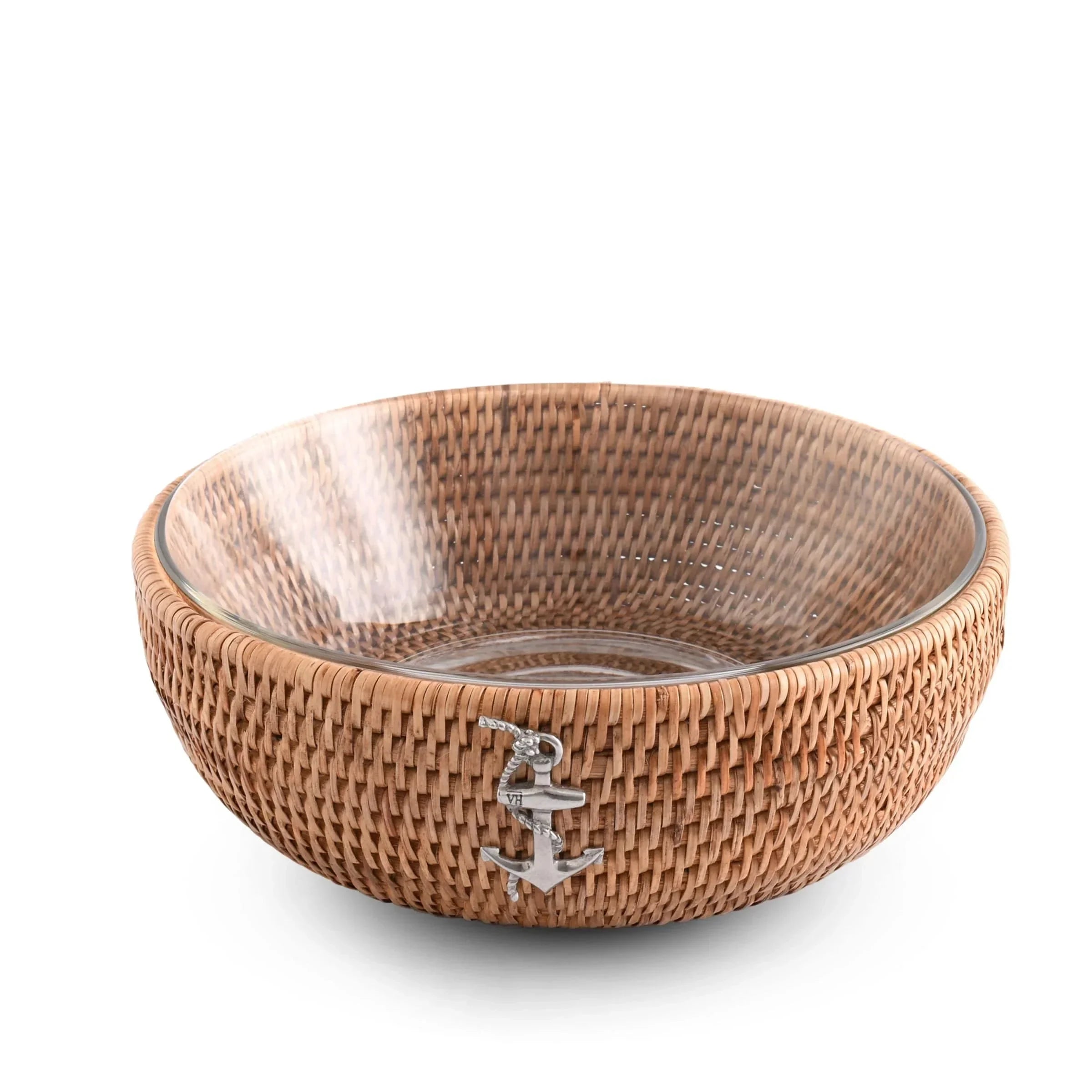 Anchor Hand Woven Wicker Natural Rattan Serving Bowl - The Mayfair Hall