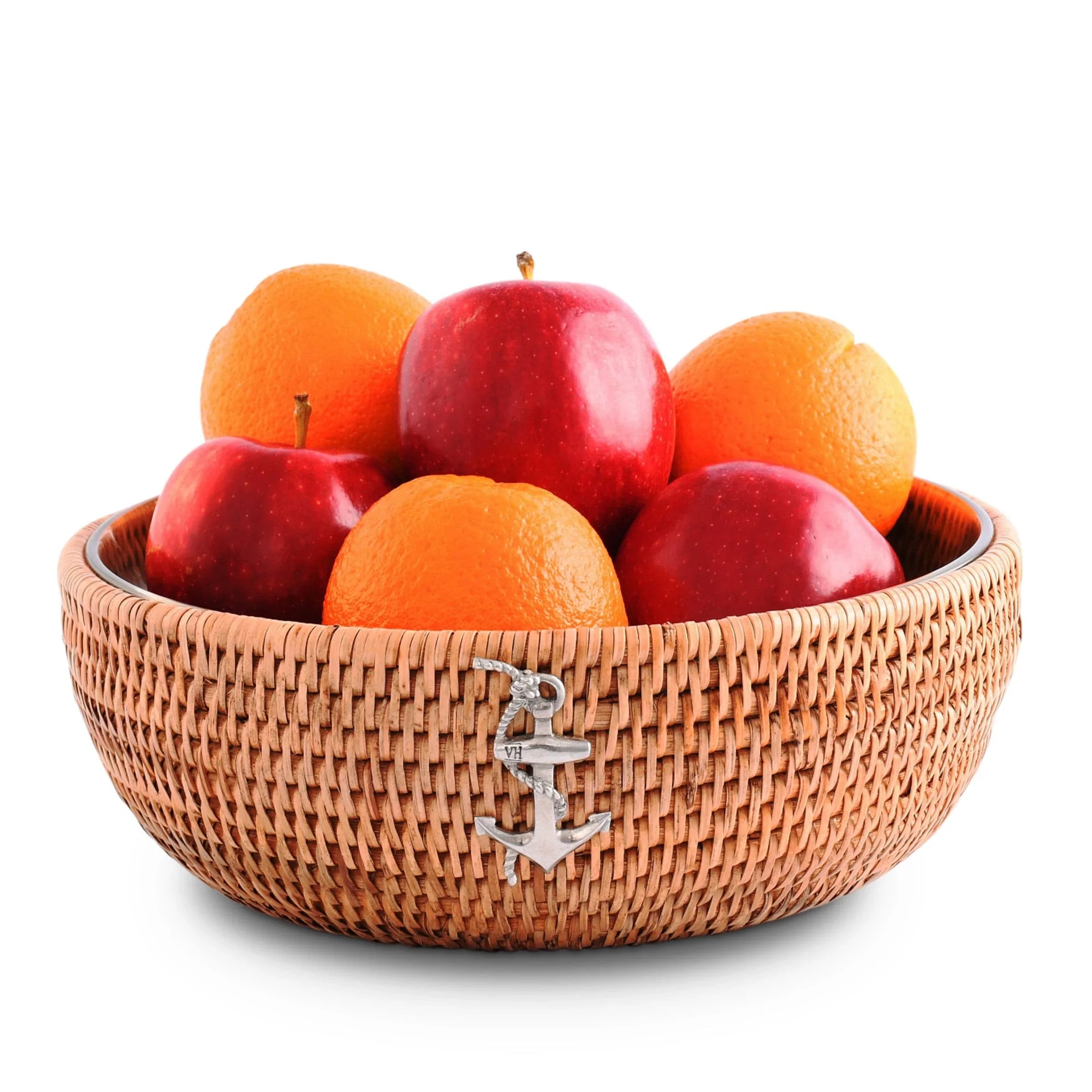 Anchor Hand Woven Wicker Natural Rattan Serving Bowl - The Mayfair Hall