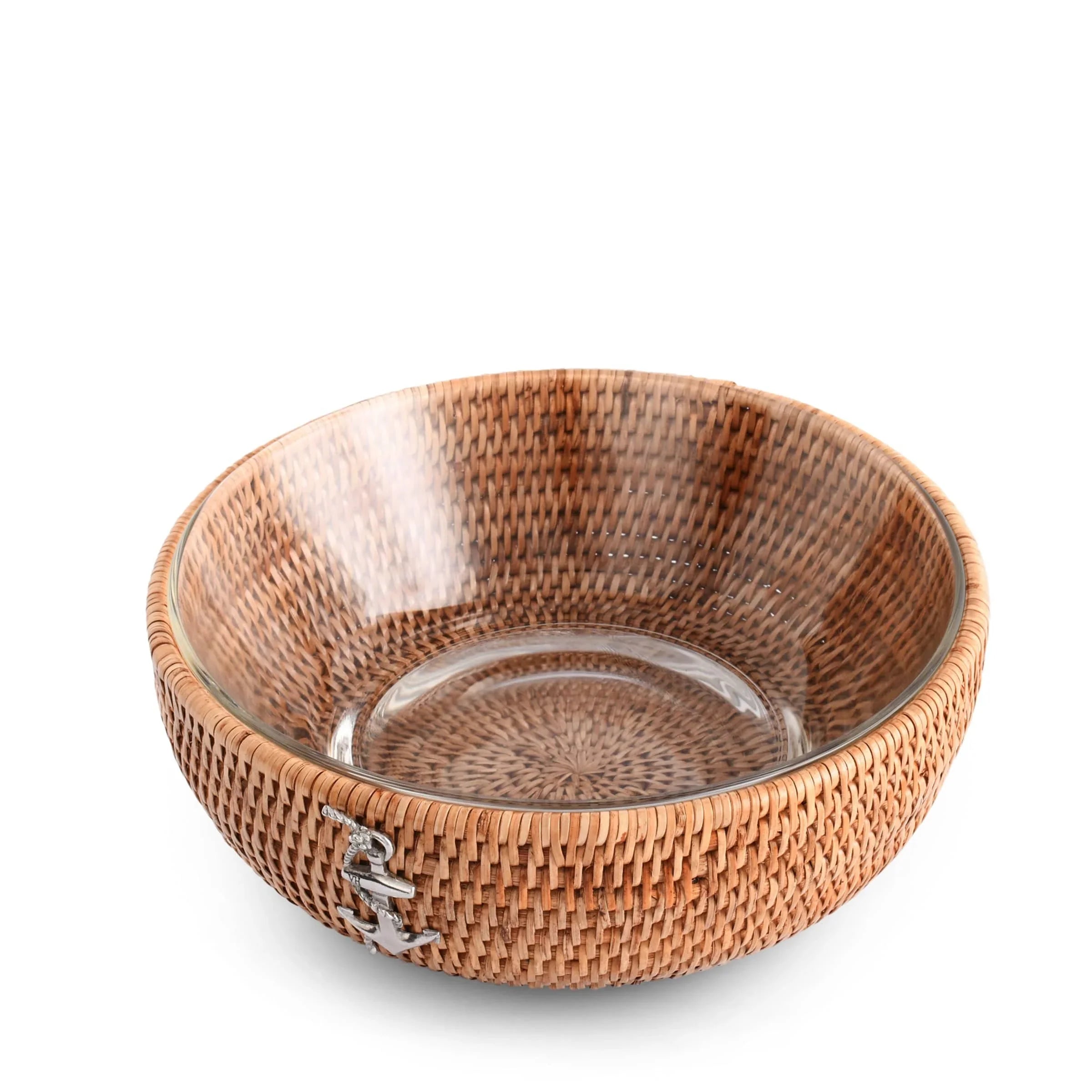 Anchor Hand Woven Wicker Natural Rattan Serving Bowl - The Mayfair Hall