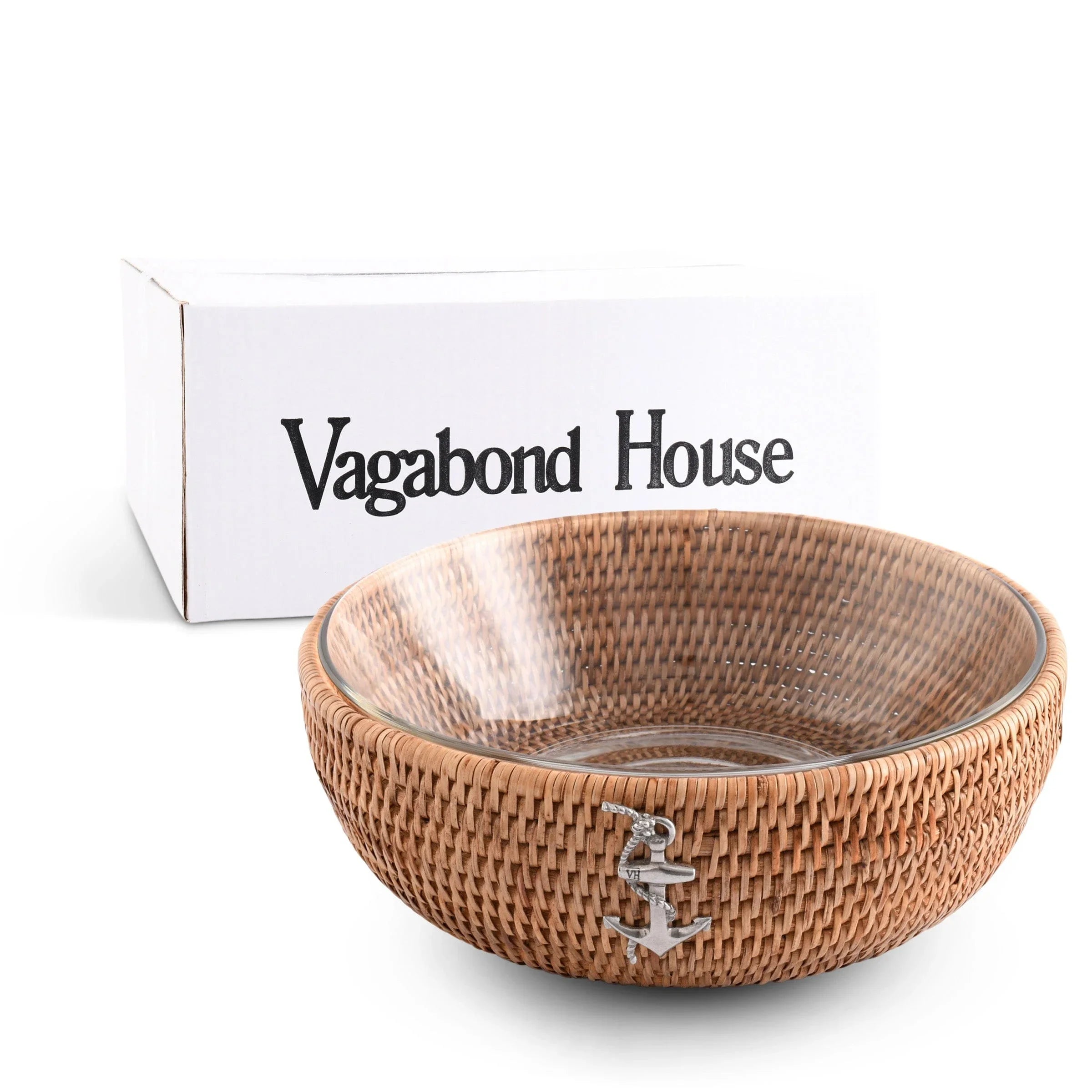 Anchor Hand Woven Wicker Natural Rattan Serving Bowl - The Mayfair Hall