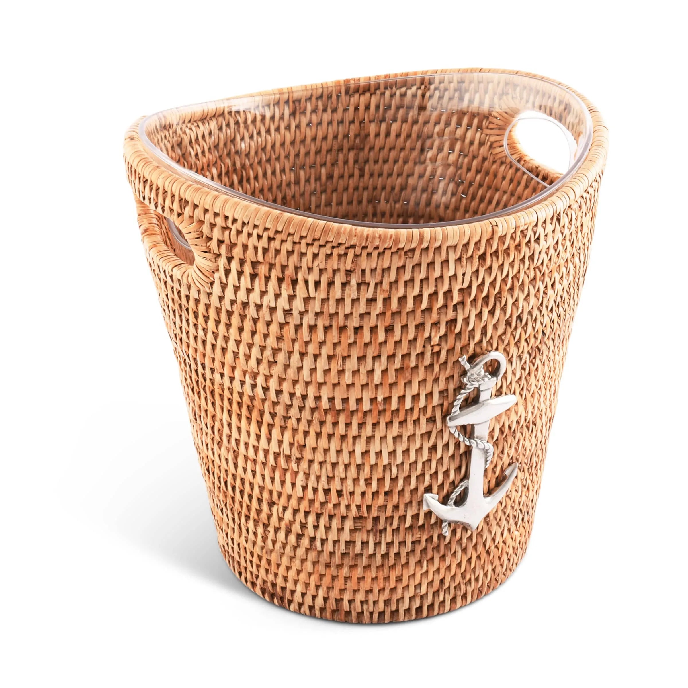 Anchor Hand Woven Wicker Rattan Champagne / Ice Bucket - The Mayfair Hall