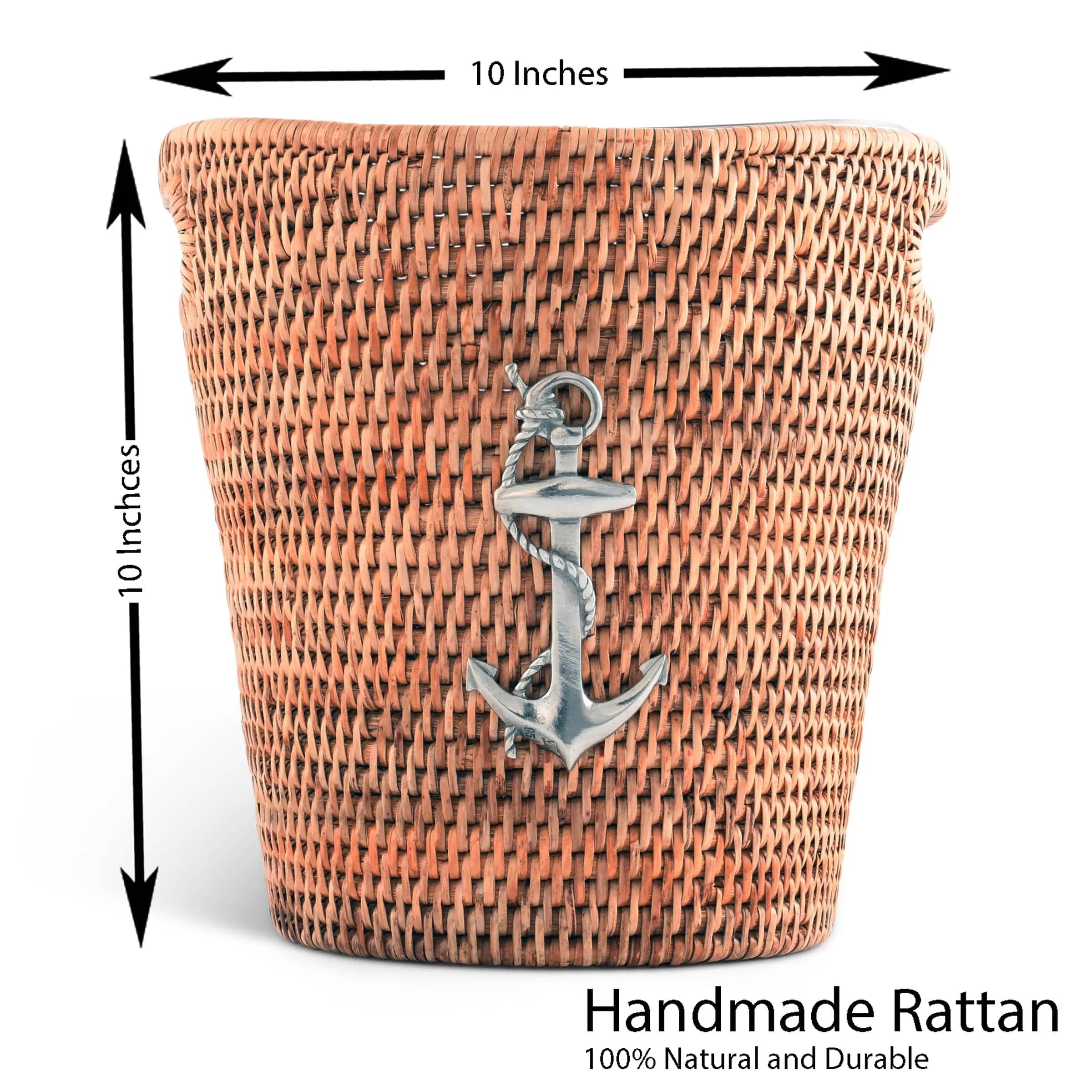 Anchor Hand Woven Wicker Rattan Champagne / Ice Bucket - The Mayfair Hall