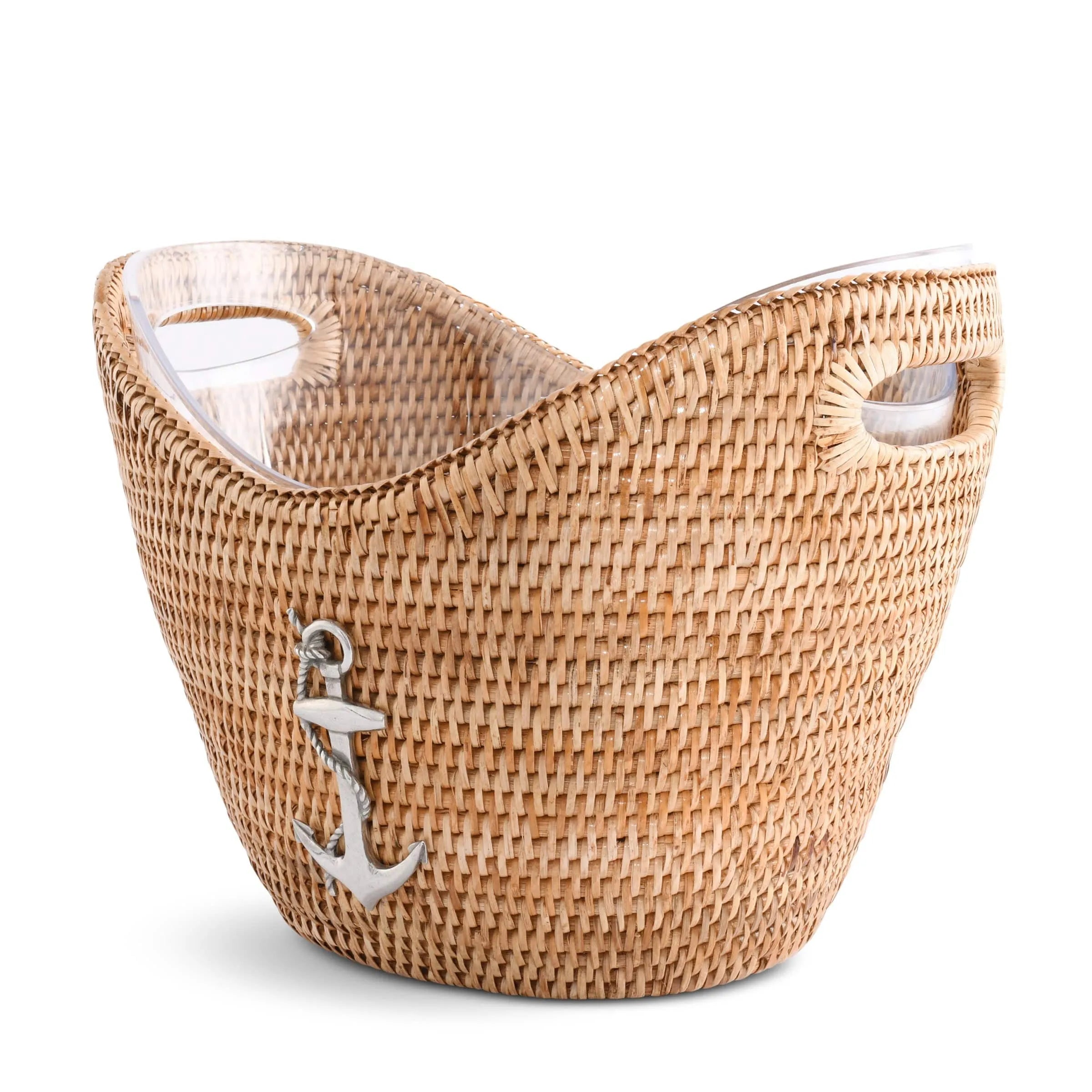 Anchor Hand Woven Wicker Rattan Champagne / Ice Tub - The Mayfair Hall