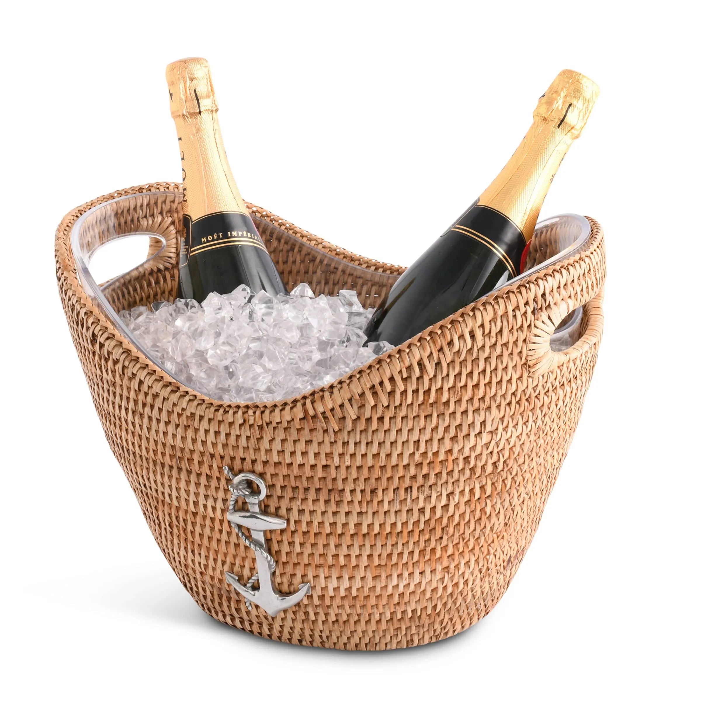 Anchor Hand Woven Wicker Rattan Champagne / Ice Tub - The Mayfair Hall