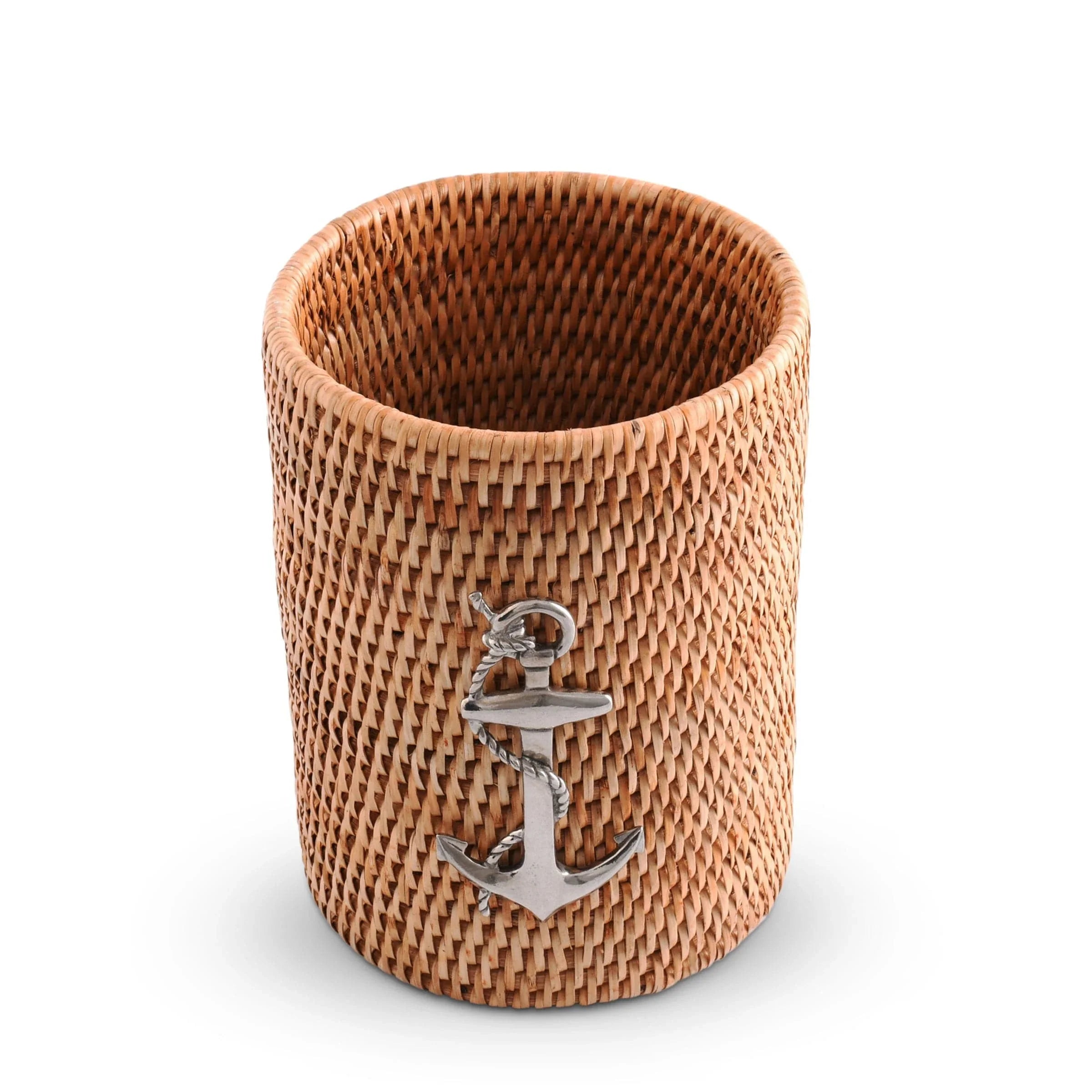 Anchor Hand Woven Wicker Rattan Utensils Holder - The Mayfair Hall