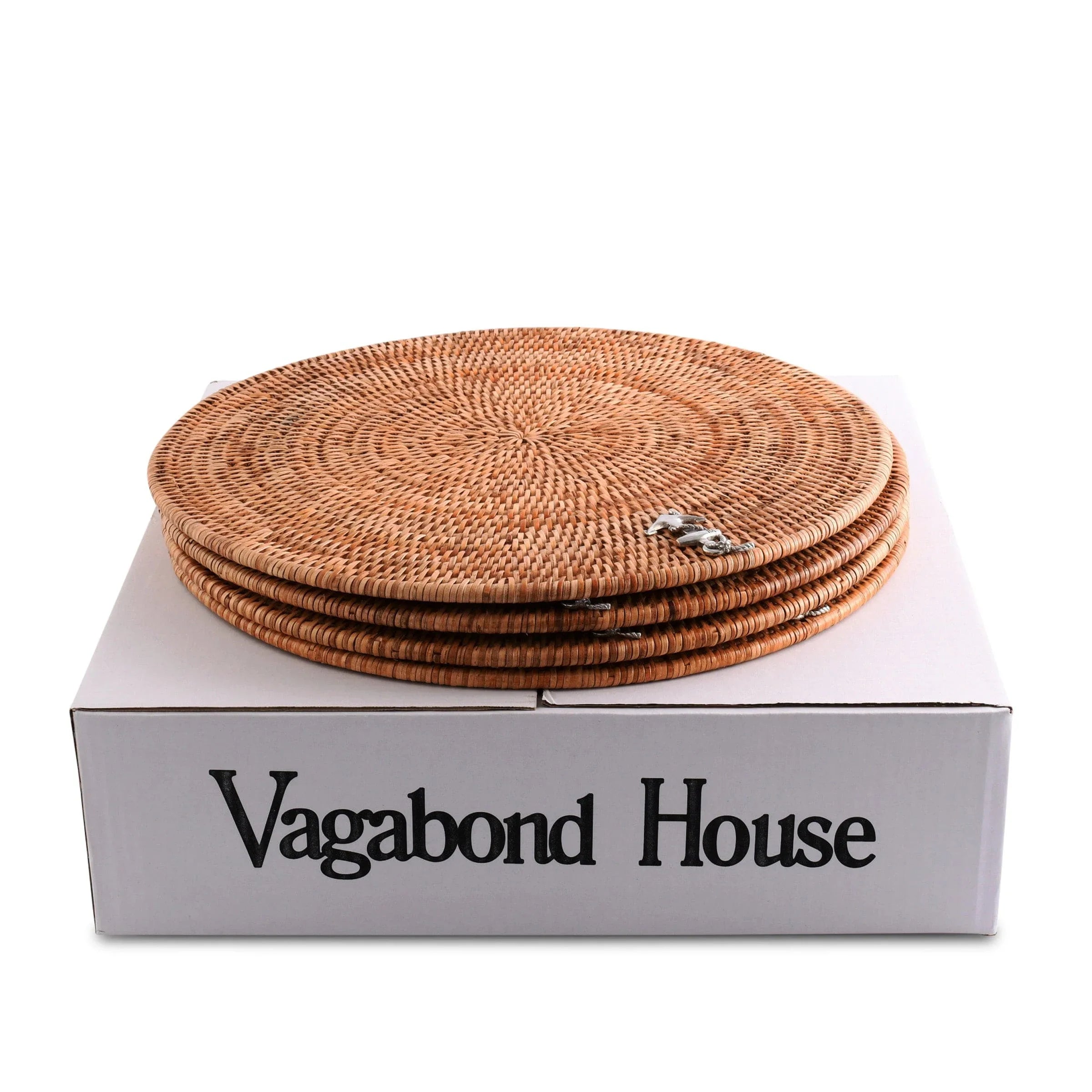Anchor Placemat Hand Woven Wicker Rattan Round - Set of 4 - The Mayfair Hall