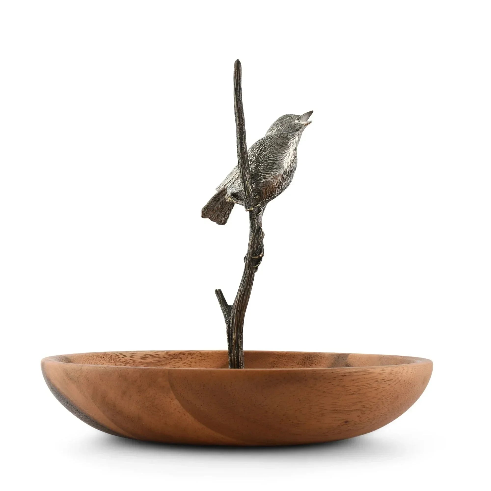 Bronze Song Bird Wood Tidbit Server Bowl - The Mayfair Hall