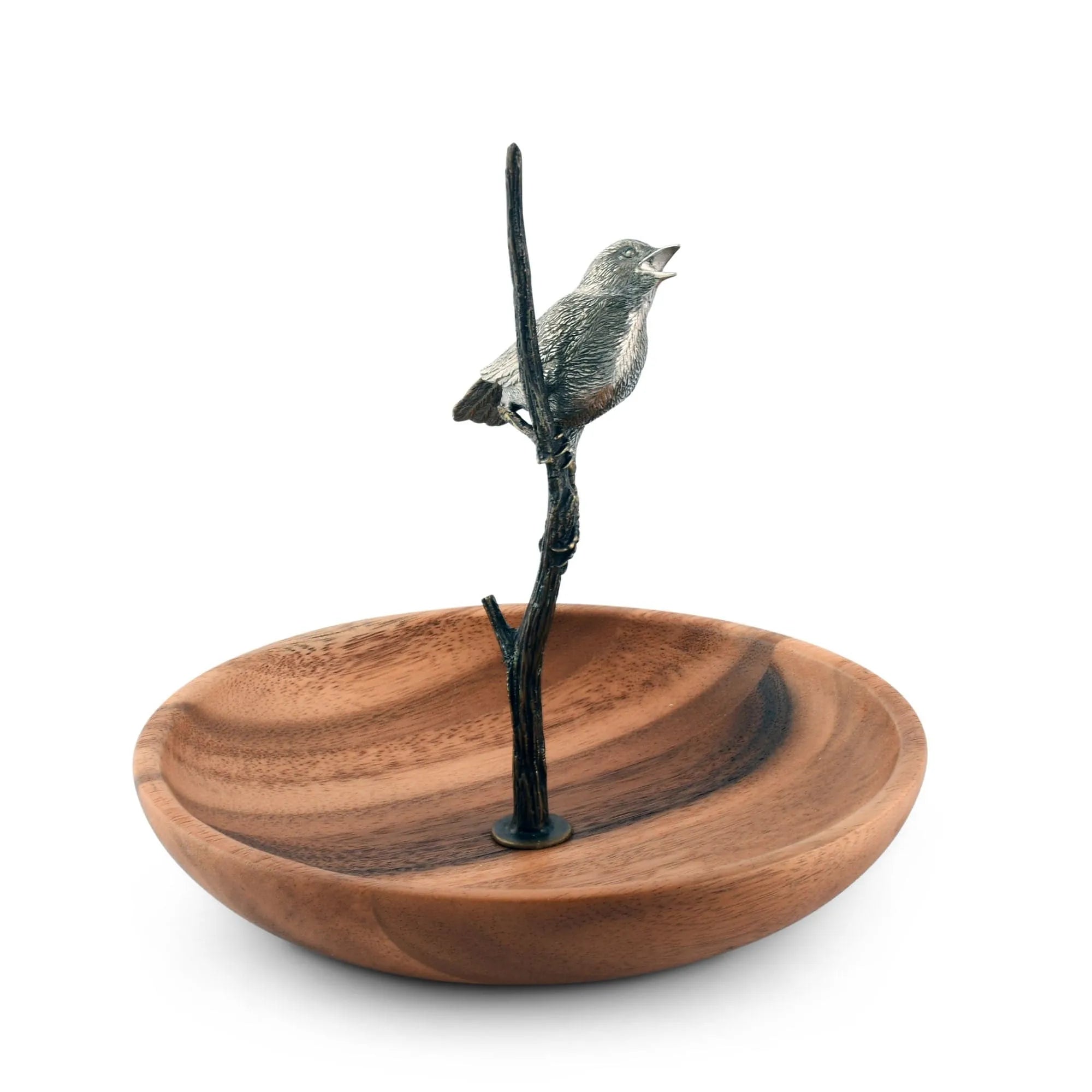 Bronze Song Bird Wood Tidbit Server Bowl - The Mayfair Hall