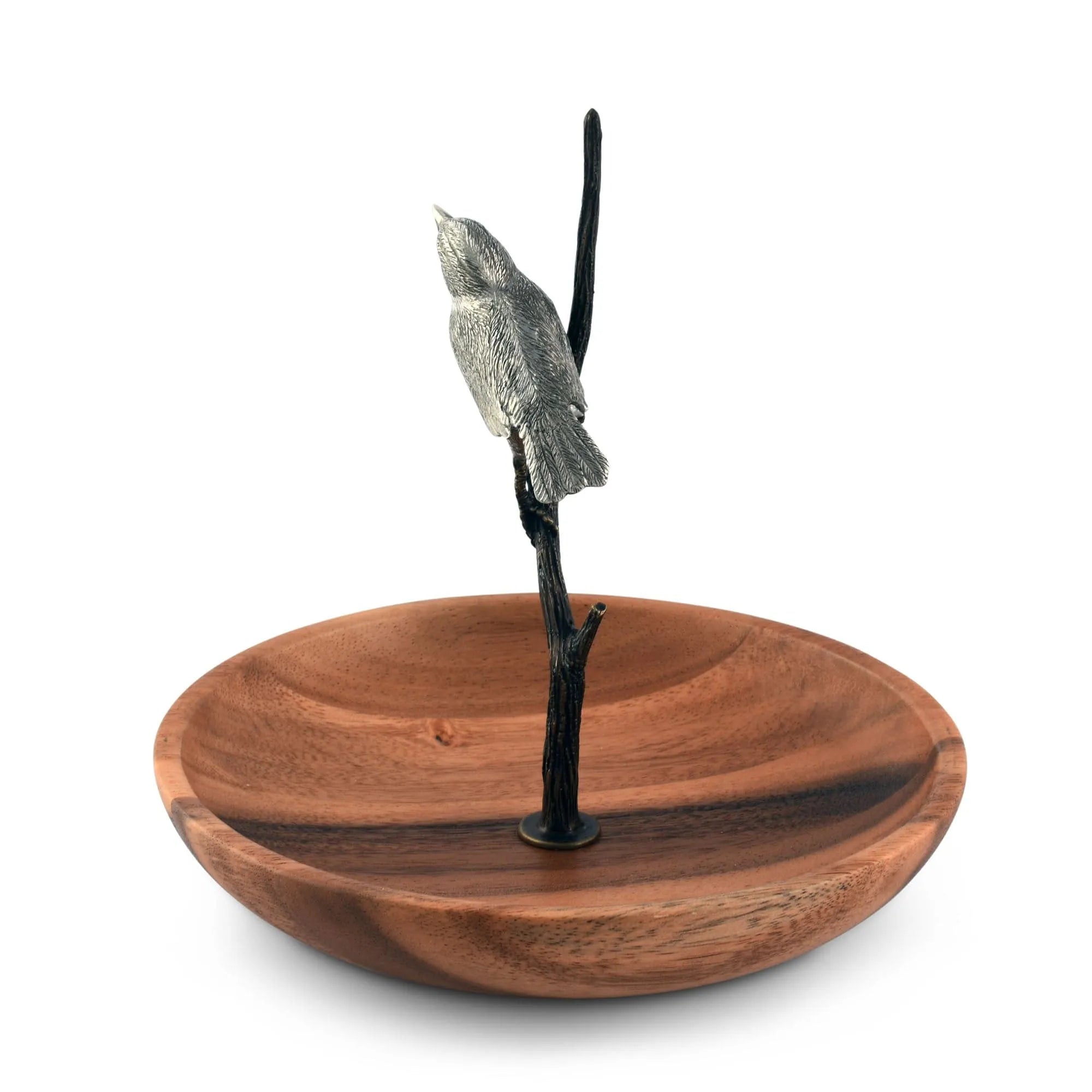 Bronze Song Bird Wood Tidbit Server Bowl - The Mayfair Hall