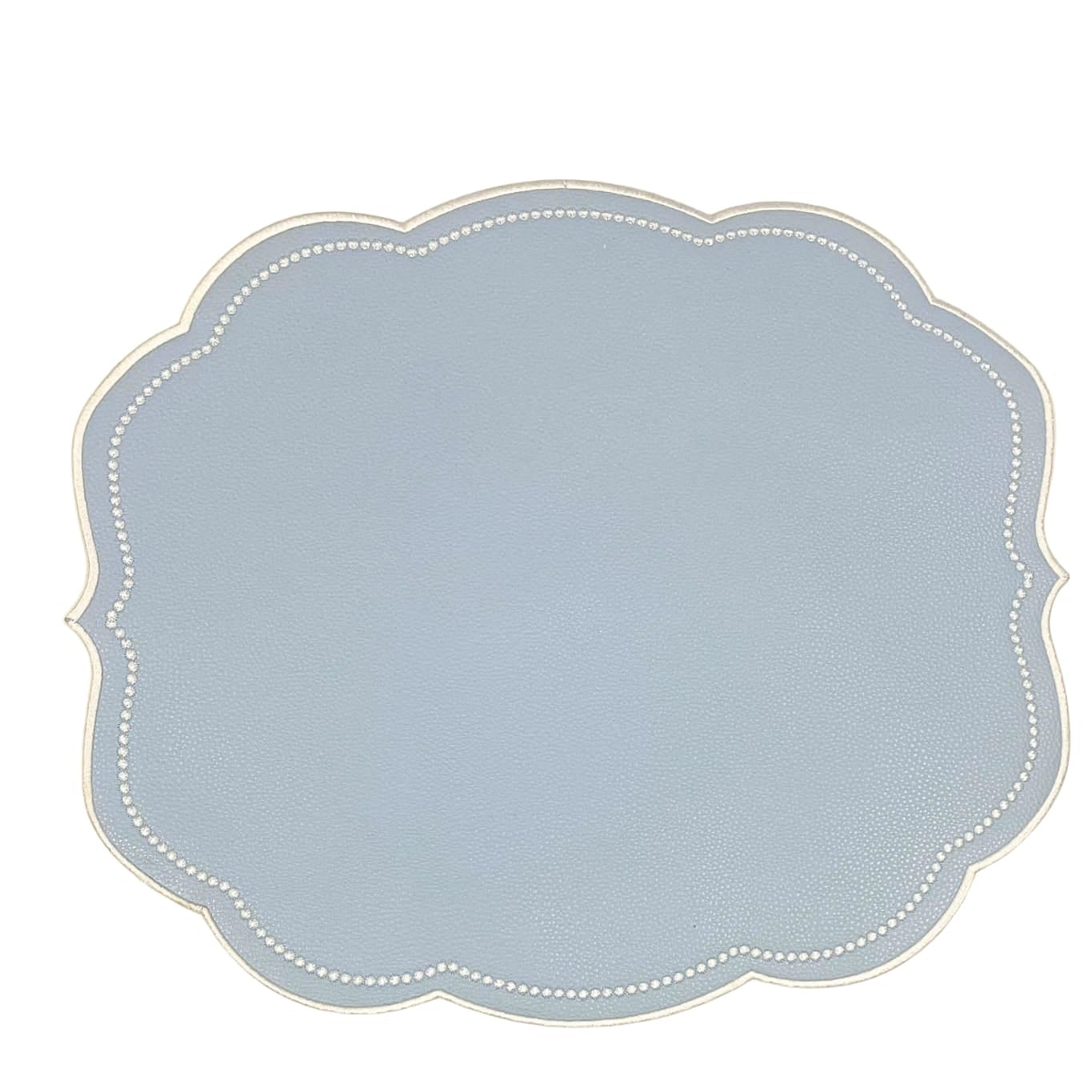 VELOUR LIGHT BLUE RECTANGLE FAUX LEATHER PLACEMAT
