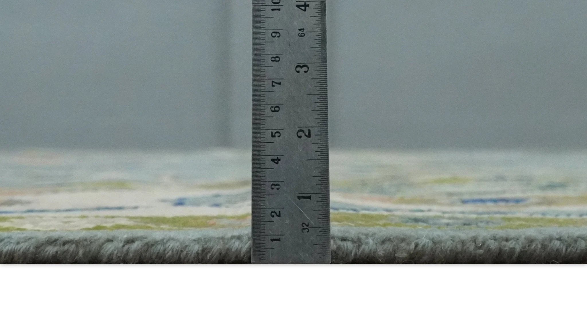 Vibrant Colorful Silver, Green and Light Peach Hand knotted Oushak wool Area Rug - The Rug Decor