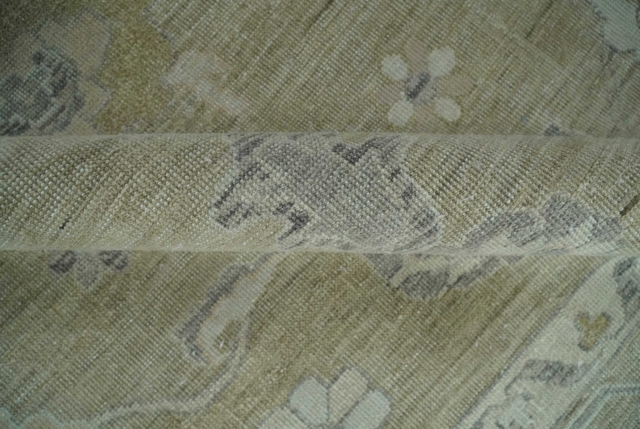 Vintage Style Antique Finish Hand Knotted Camel, Ivory and Charcoal Traditional Oushak Multi Size Wool Area Rug - The Rug Decor