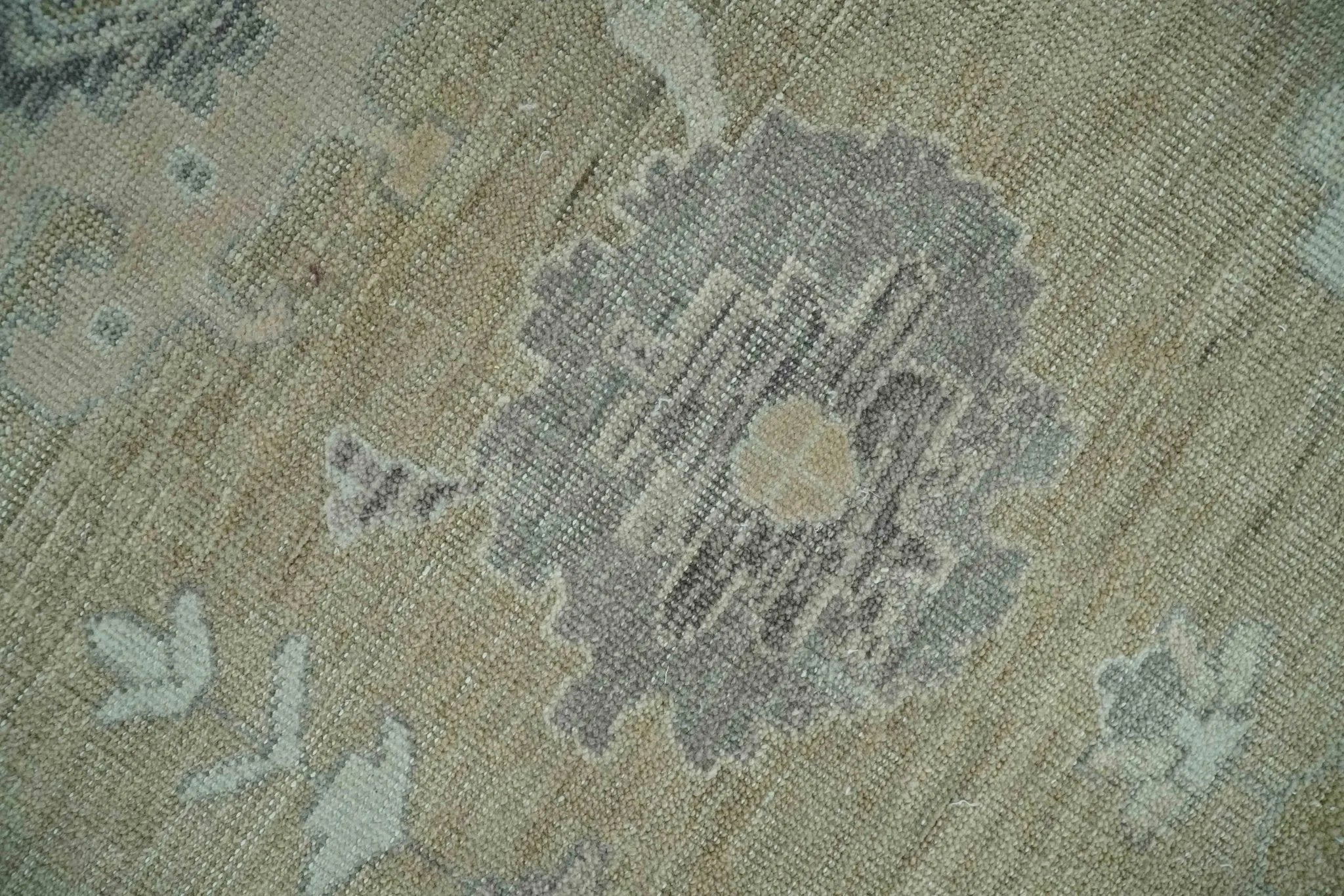 Vintage Style Antique Finish Hand Knotted Camel, Ivory and Charcoal Traditional Oushak Multi Size Wool Area Rug - The Rug Decor