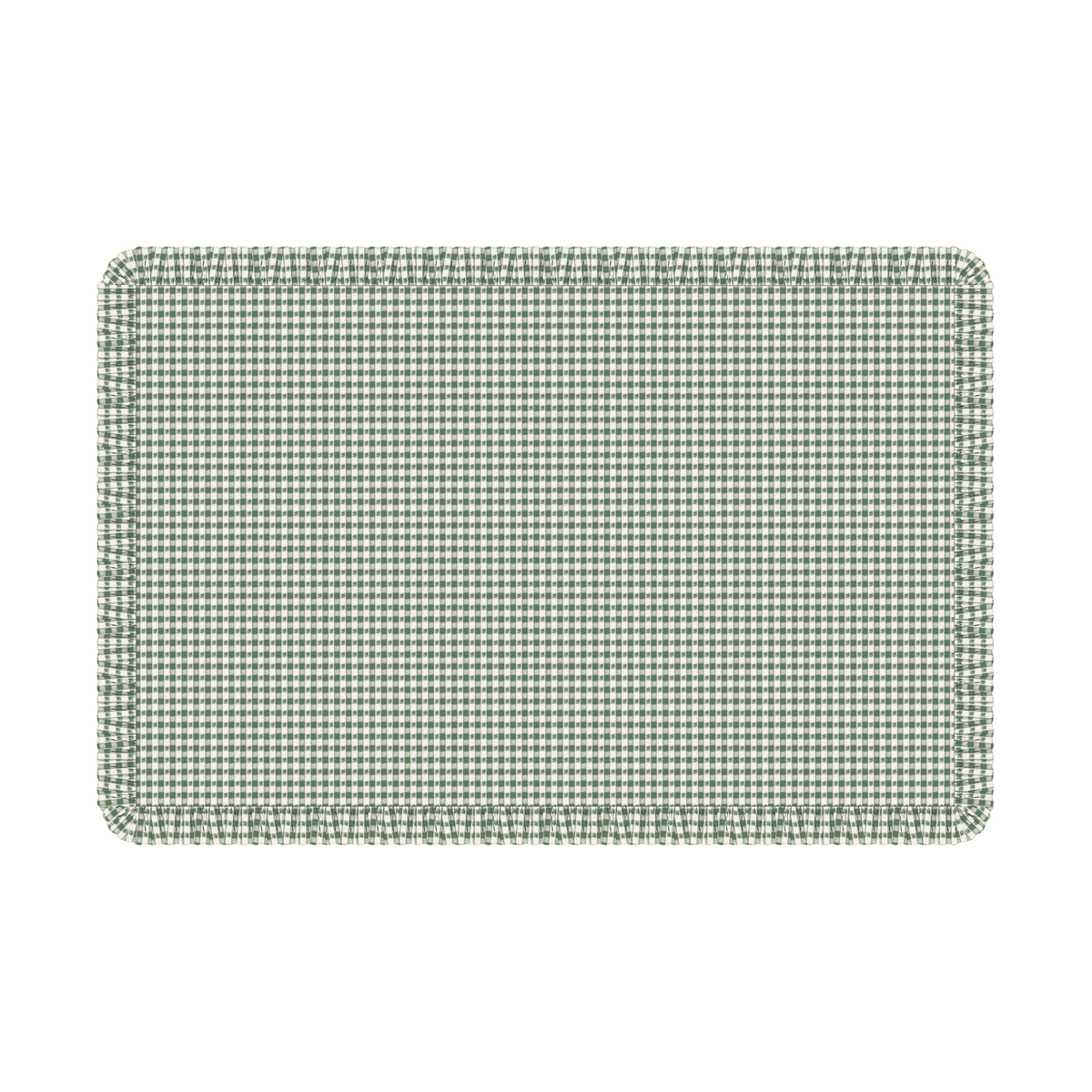 Virginia Stripe Green Ruffled Rectangle Tablecloth