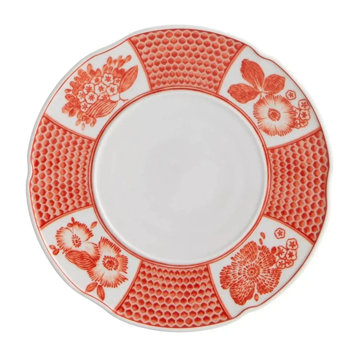 Coralina Porcelain Bread & Butter Plate in White and Red (Set of 4) - The Mayfair Hall