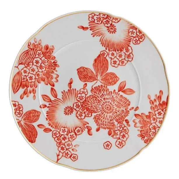 Coralina Porcelain Charger Plate in White and Red (Set of 2) - The Mayfair Hall