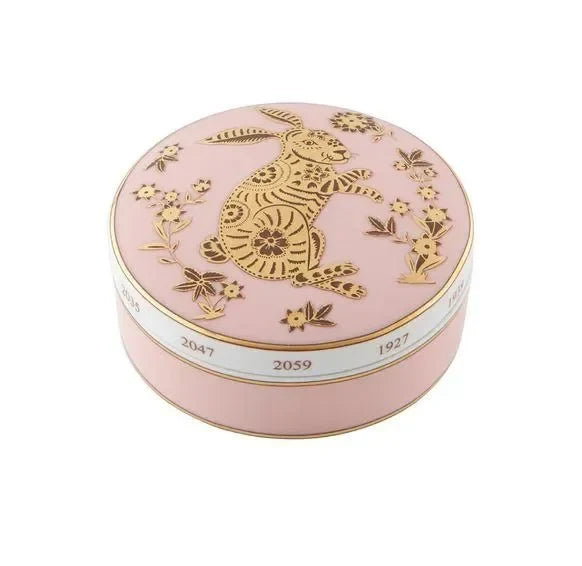Golden Porcelain Rabbit Round Box - The Mayfair Hall