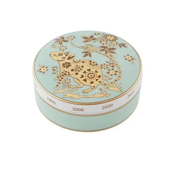 Golden Porcelain Rat Round Box - The Mayfair Hall
