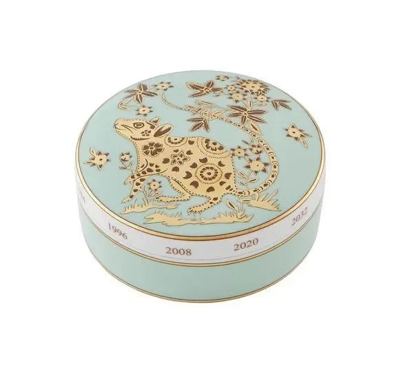 Golden Porcelain Rat Round Box - The Mayfair Hall