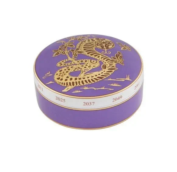 Golden Porcelain Snake Round Box - The Mayfair Hall
