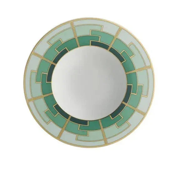 Emerald Porcelain Soup Plate in White and Dark Green - The Mayfair Hall
