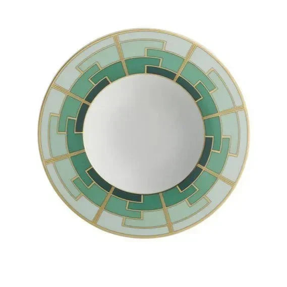 Emerald Porcelain Soup Plate in White and Dark Green - The Mayfair Hall