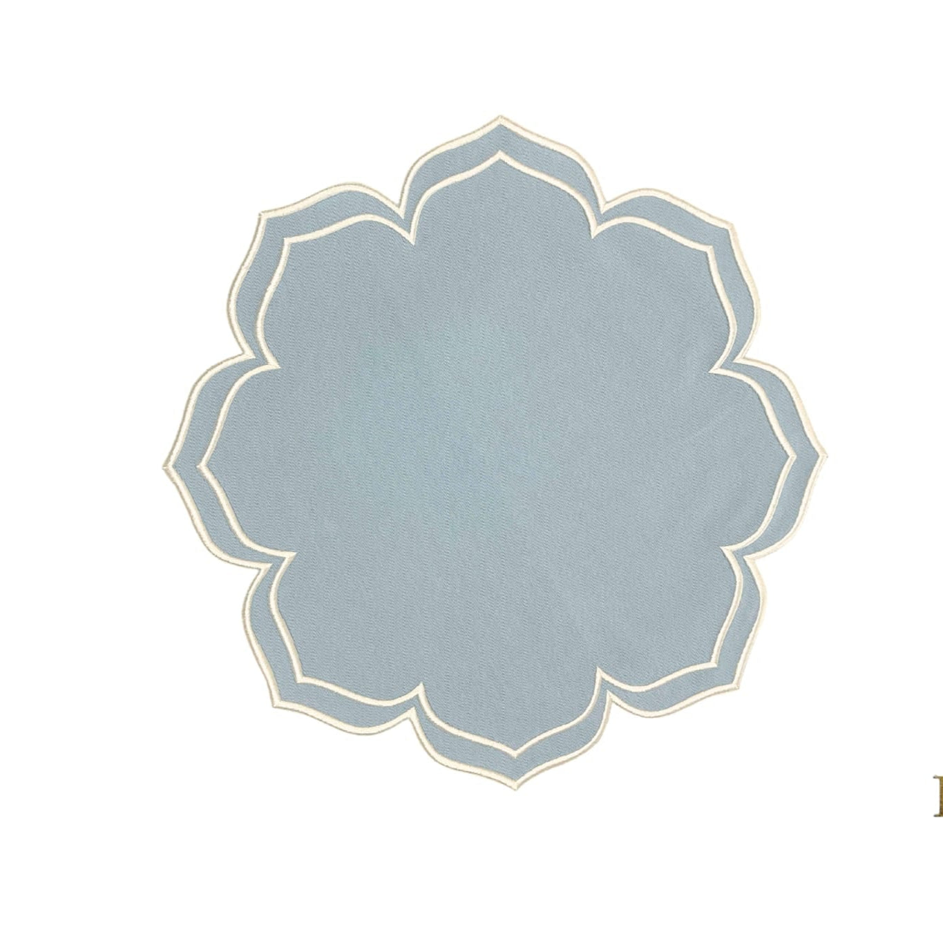 LUMERA LIGHT BLUE WAVY EDGE FABRIC PLACEMAT