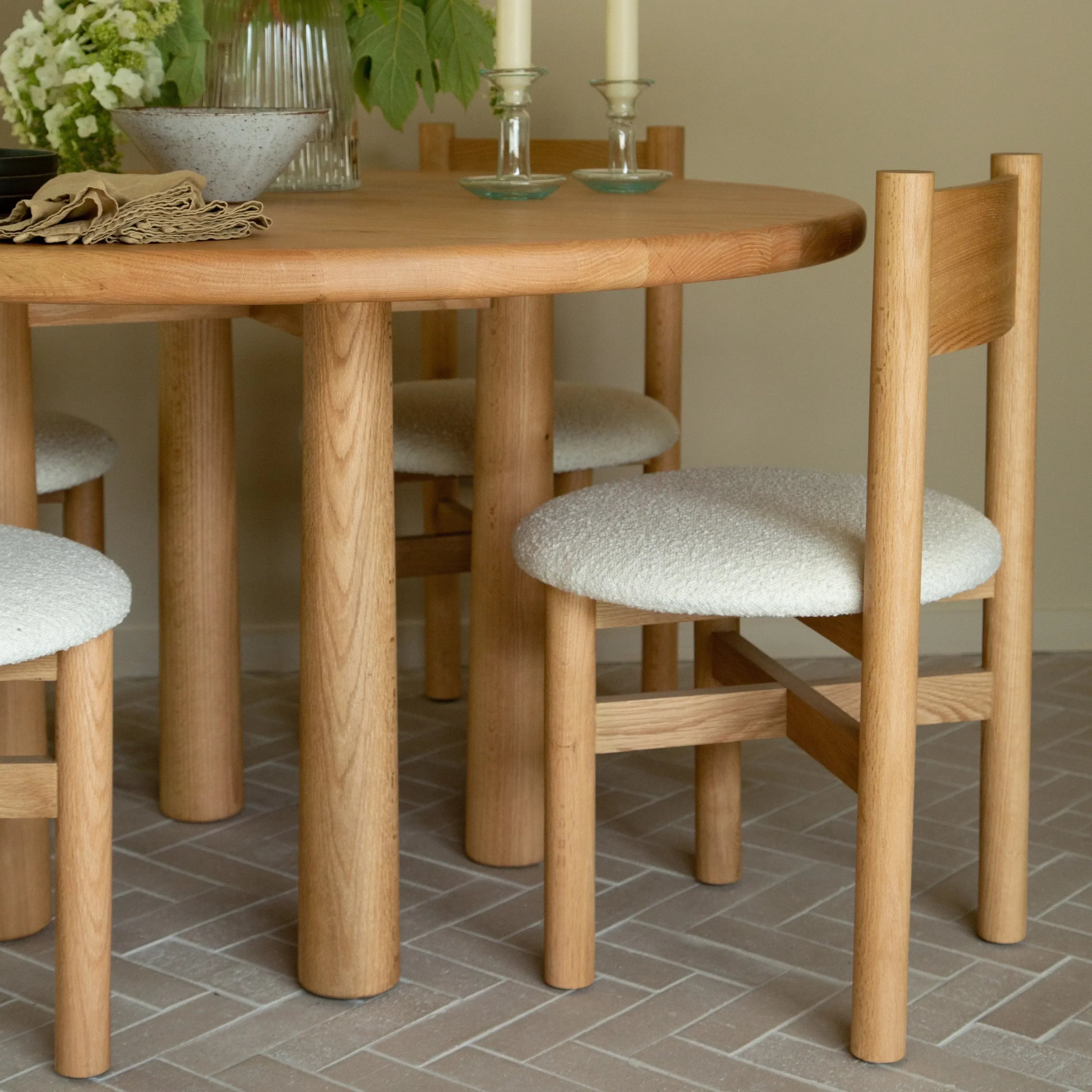 Round Topa Topa Dining Table - White Oak - The Mayfair Hall