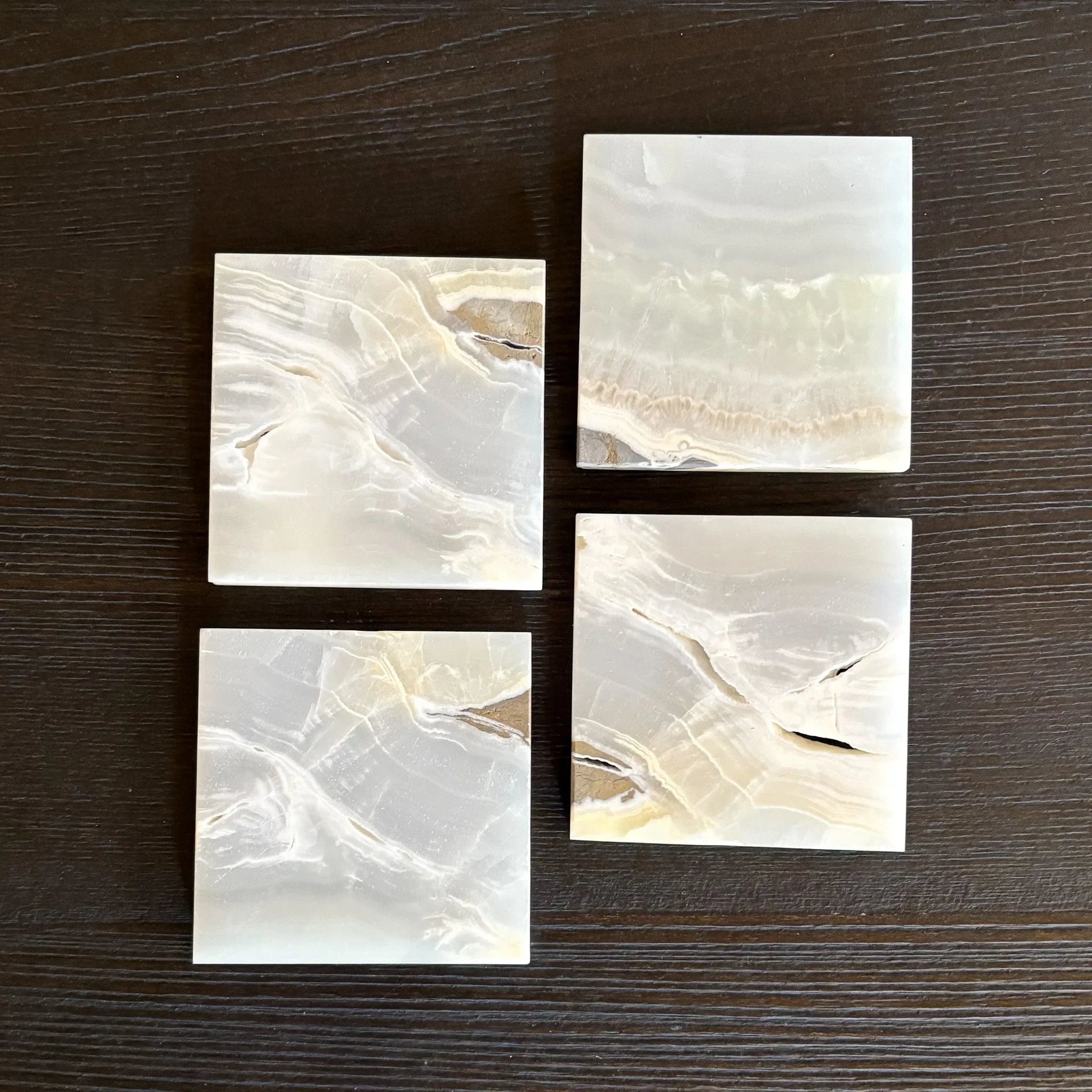 White Onyx Coaster Set - The Mayfair Hall