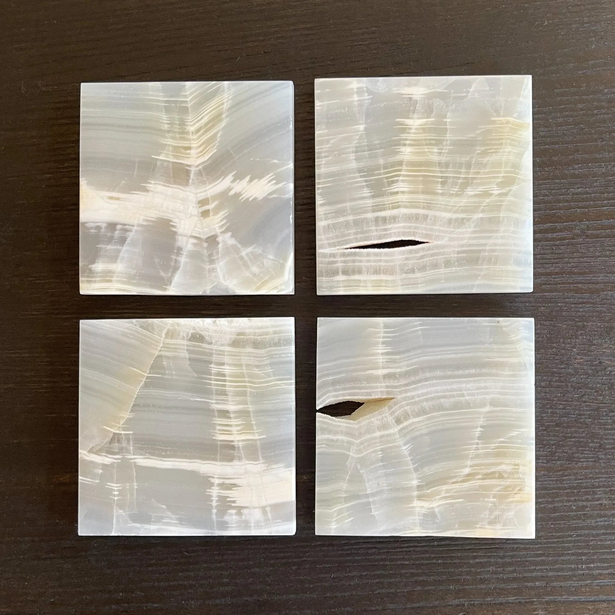 White Onyx Coaster Set - The Mayfair Hall