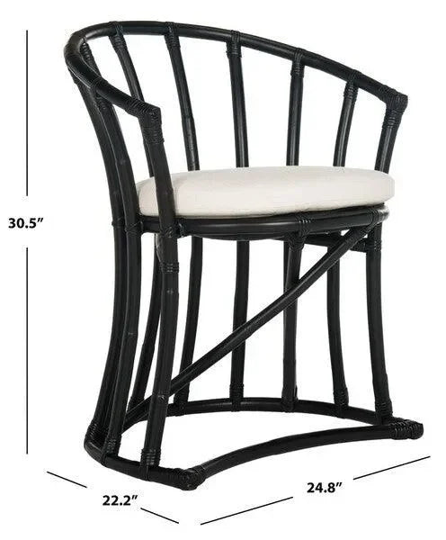 Bates Rattan Accent Chair in Black - The Mayfair Hall